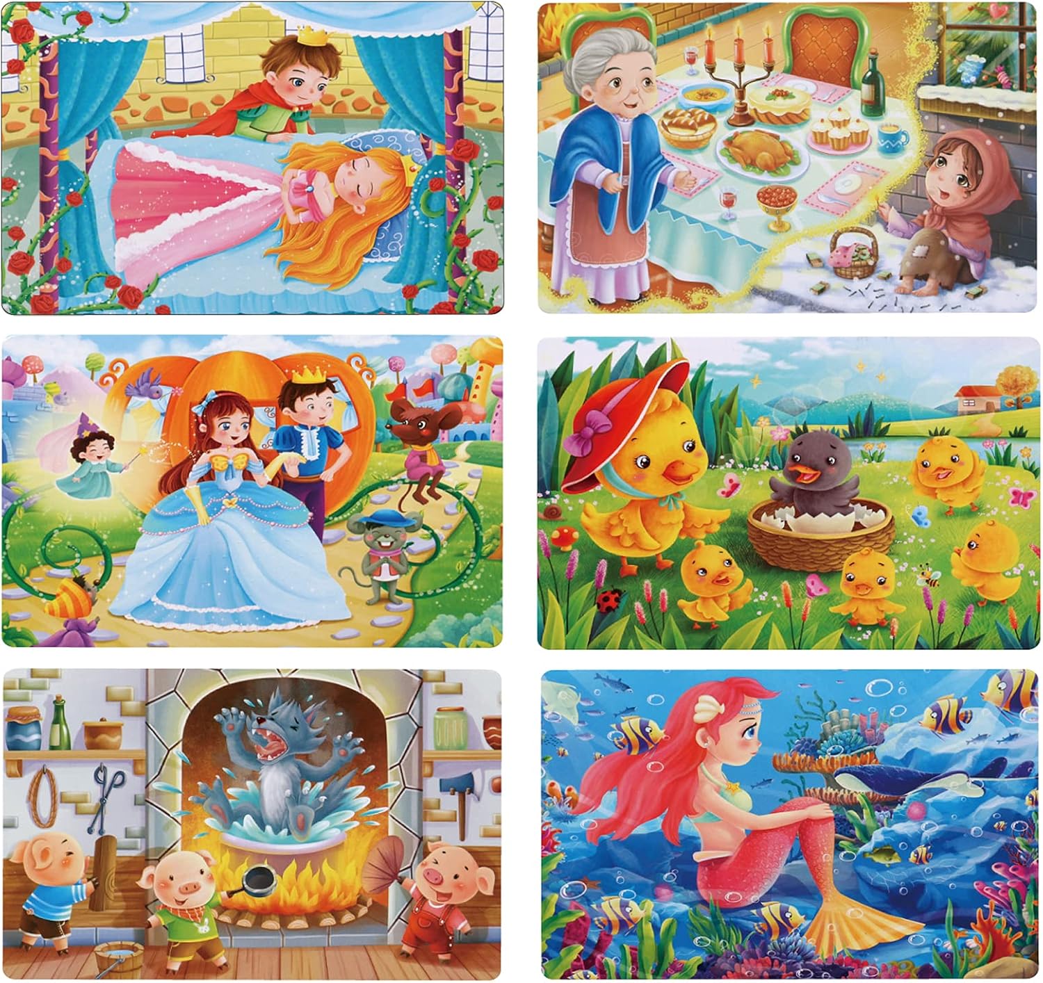 6 Pack Wooden Puzzles for Kids, 60 Pieces Jigsaw Puzzle for Kids Ages 3-10 Years Old Boy Girls Gift Box