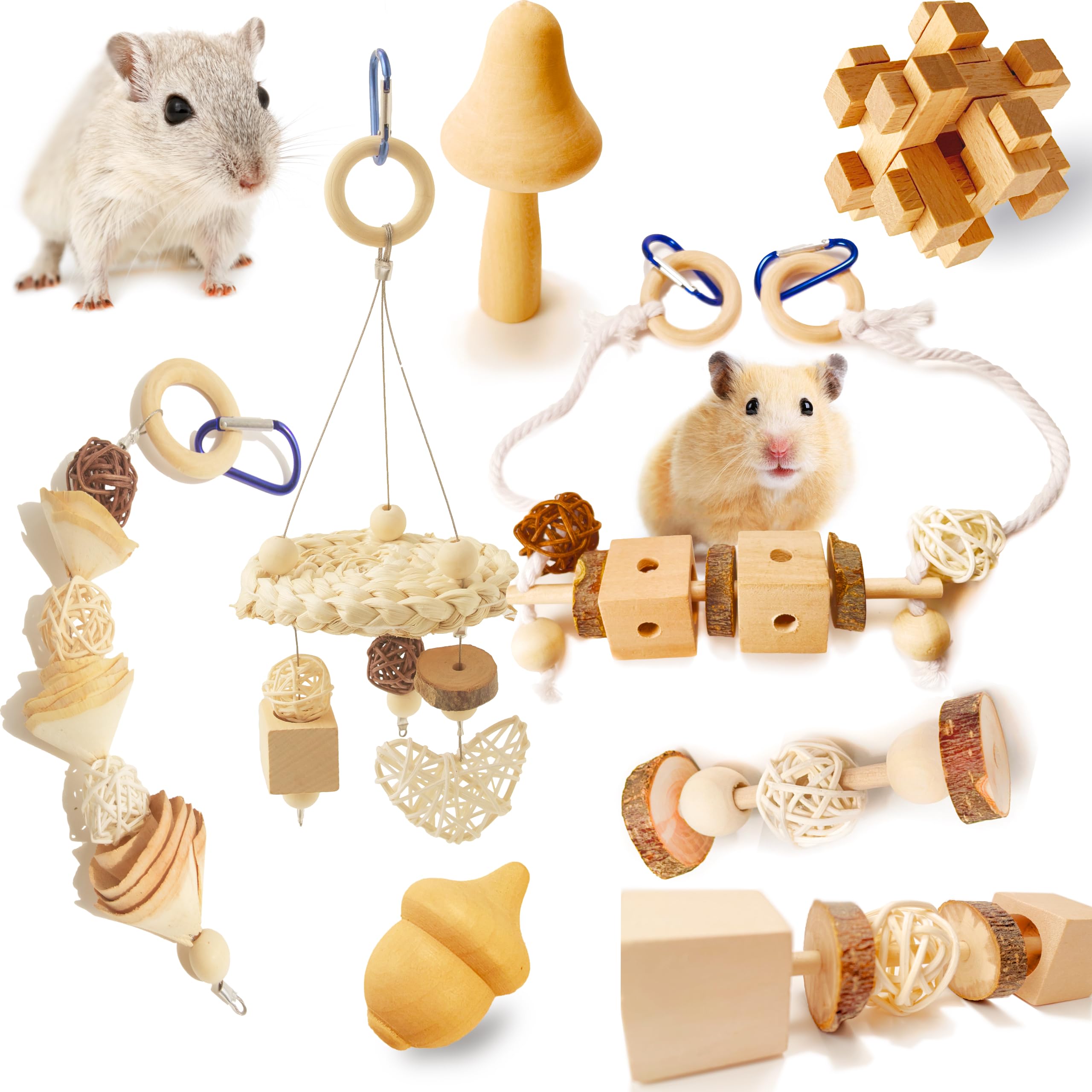 Hamster Toys, for Hamster, Gerbils, Mice, Rats and Other Small Animals to Chew and Play with (HT001-A)