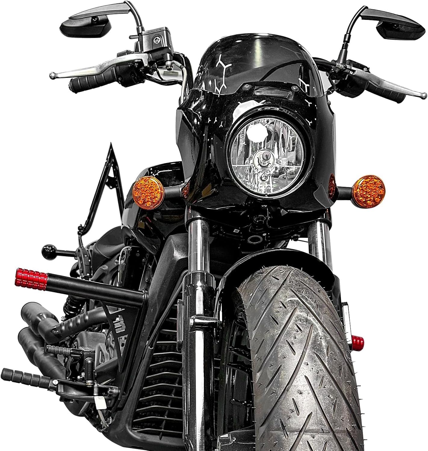 Mofun Front Engine Guard Highway Crash Bar Falling Protection Compatible with Indian Scout and Scout Bobber Sixty Rogue Custom Bars 2015-2024, Black