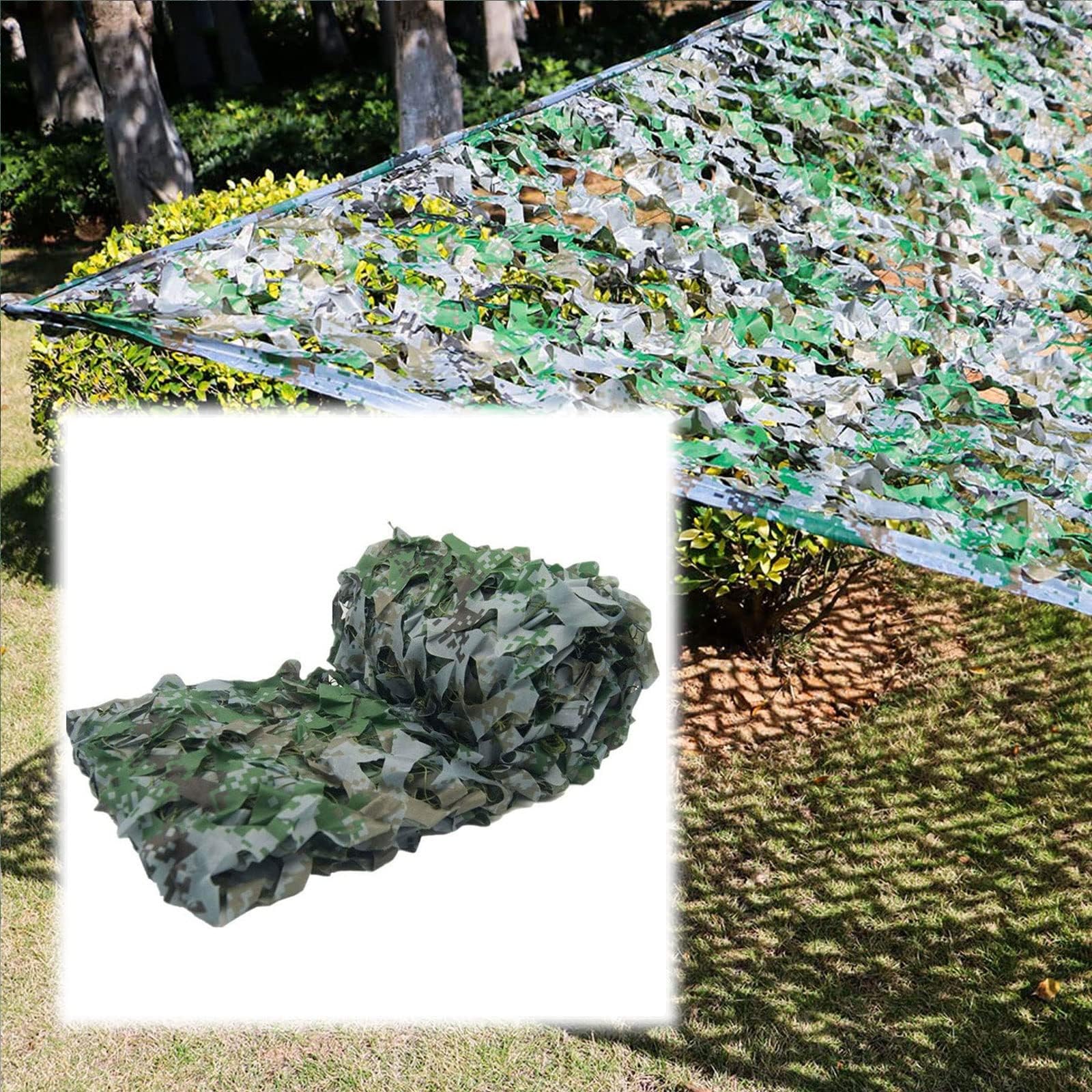 Oudini Camouflanetting, 4X8m Army Camo Net 150D Oxcloth For Camping Shooting Hiding Bird Watching