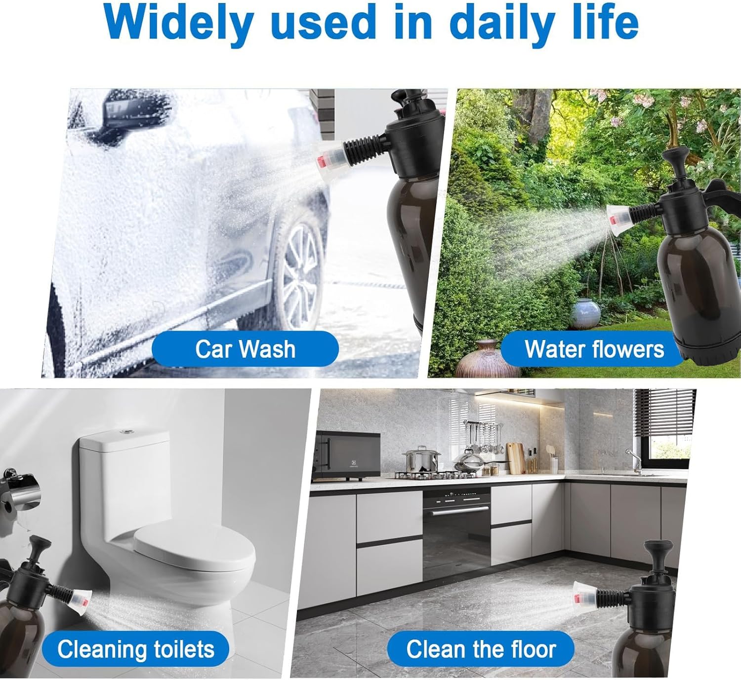 Foaming Pump, 2L High Pressure Multipurpose Robust Construction Foam Sprayer for Car Home Garden, Generate Thick Foam with Ease for Cleanup