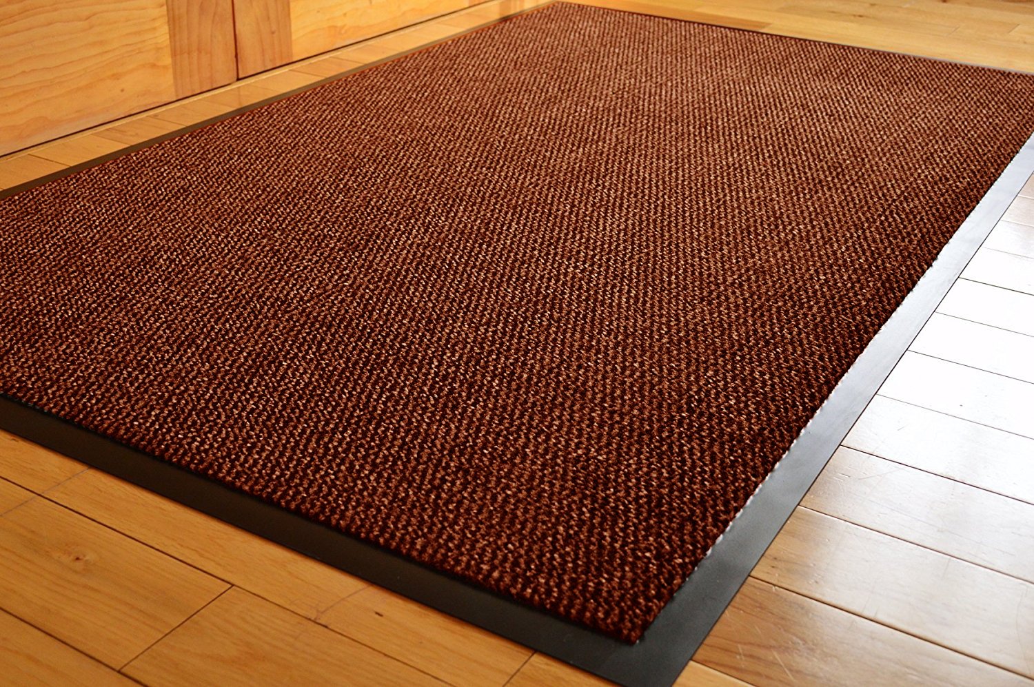 DOOR MATS BIG EXTRA LARGE BROWN AND BLACK BARRIER MAT RUBBER EDGED HEAVY DUTY NON SLIP KITCHEN ENTRANCE HALL RUNNER RUG MATS 120X180CM (6X4FT) | POLYPROPYLENE PILE
