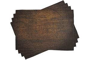 Wooden Print Placemats Set of 4, Chestnut Brown