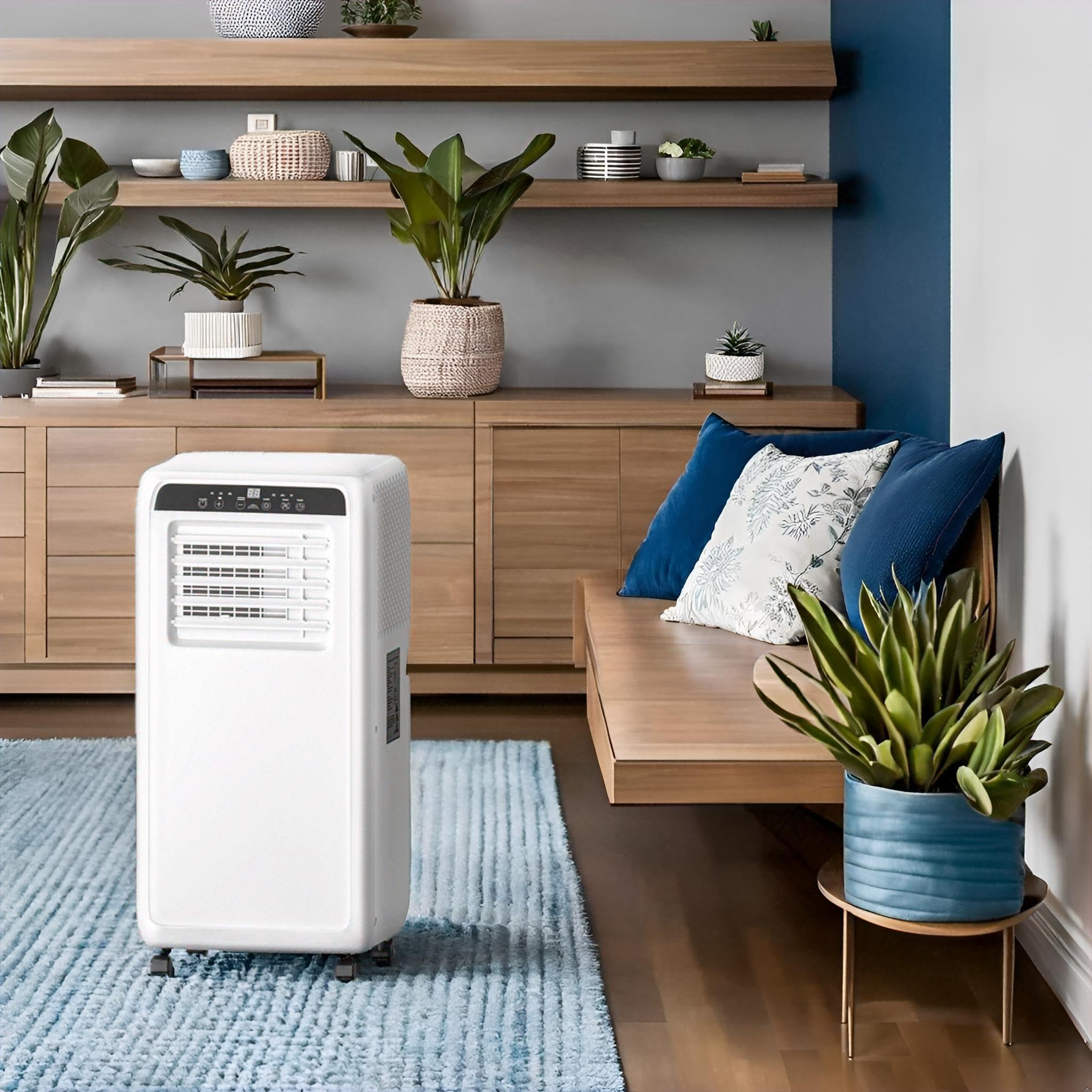 8000 BTU Portable Air Conditioner, AC Unit 3-in-1 Fast Cooling with Fan & Dehumidifier, Covers 400 Sq.Ft, Remote Control, 2-Speed, 24H Timer & Install Kit, Freestanding for Home, Office