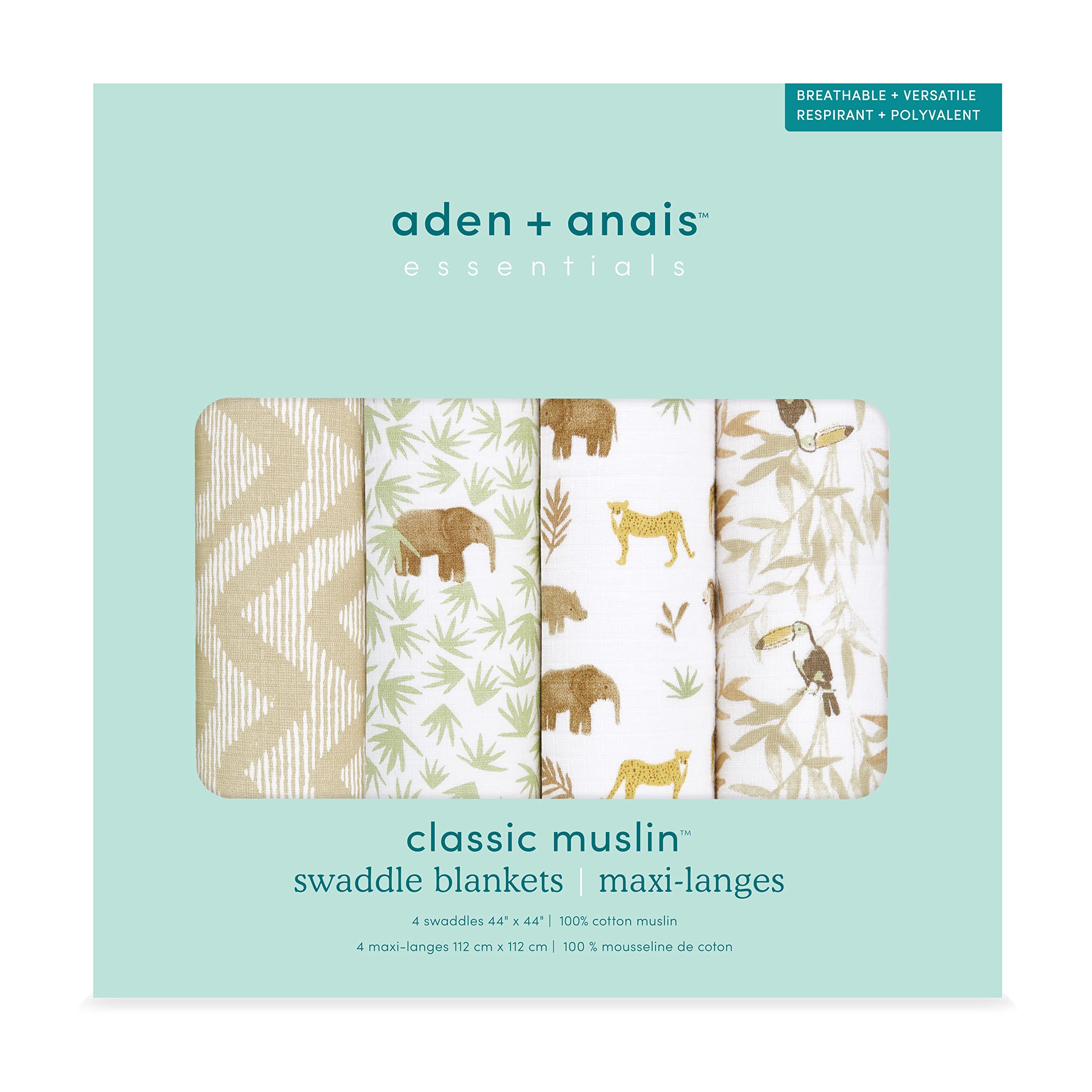 aden + anais tanzania Swaddle Blanket - Pack of 4, Baby - Image 2