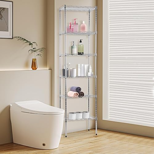 Miniatura 139 de BestOffice Estantes de almacenamiento de alambre de 3 niveles con ruedas 23 x 13 x 31 pulgadas Cromado Estantes ajustables Estante de metal