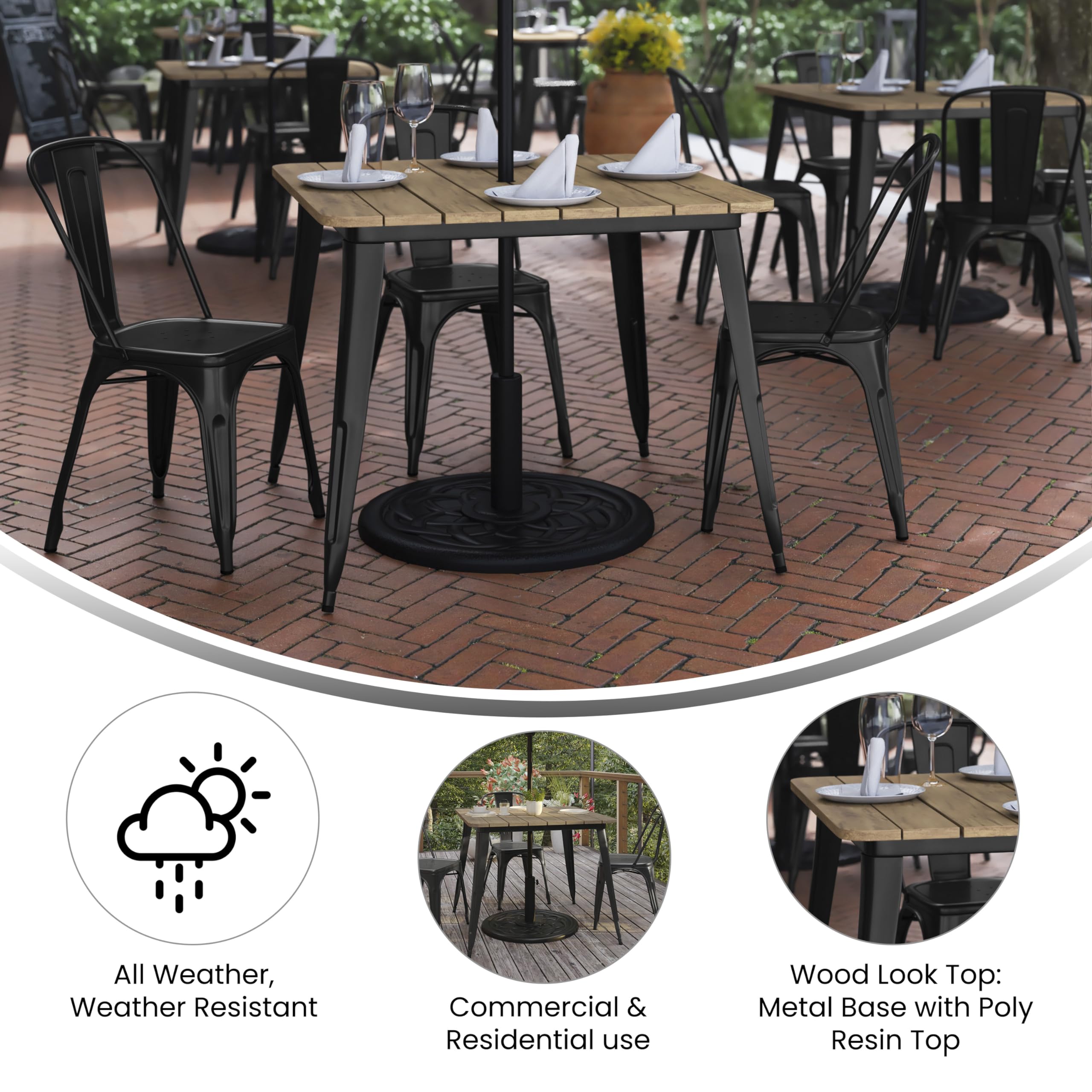 Resin Patio Tables With Umbrella Hole Amazon.com : Goplus 32" Outdoor