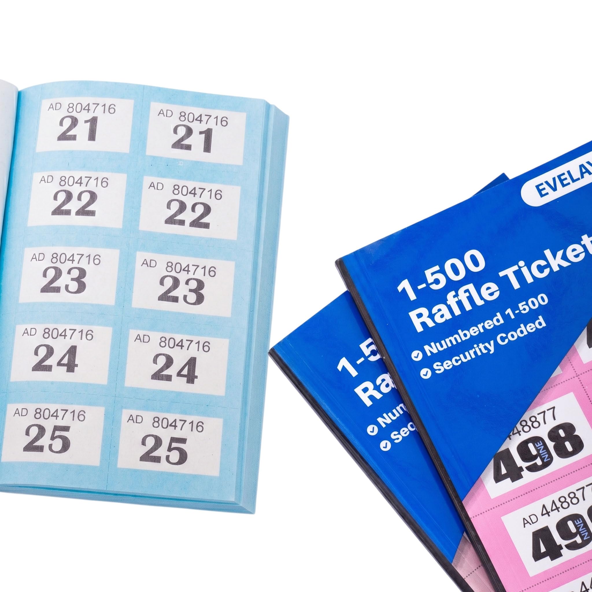 Tickets de tombola 1-500 Lot de 2 carnets numérotés perforés
