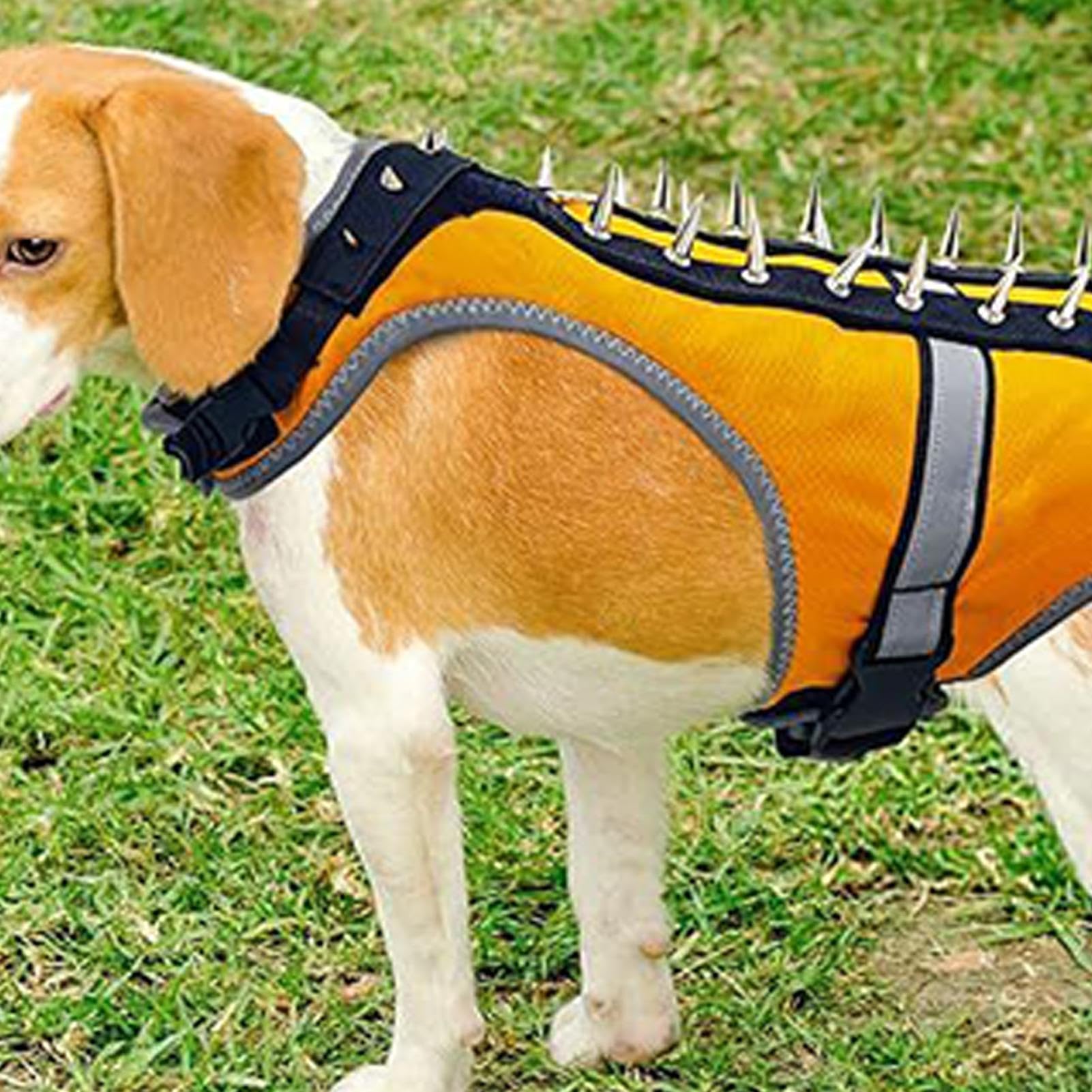 Chaleco Con Púas Para Perros Pequeños Protección | Arnés Reflectante Antiataque | Protección Ajustable Para Exteriores Chaleco Antidepredadores,Para Paseos Nocturnos Y Prevención De Ataques A Mascotas