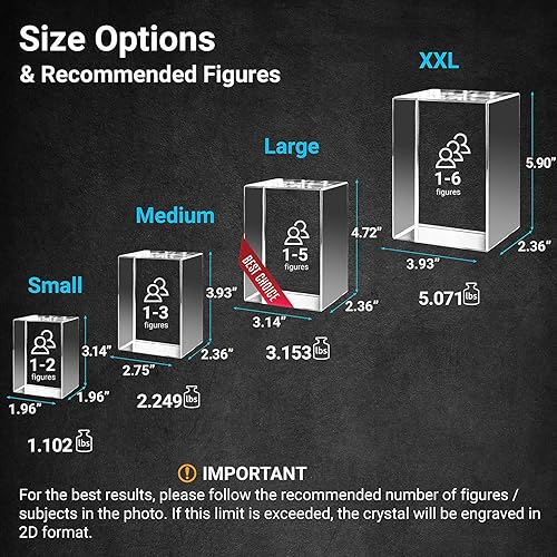 Miniatura 7 de ArtPix 3D Foto de cristal de alta calidad, regalos para el día de la madre para mujeres, ella, esposa, hombres, mamá, marido, gran regalo