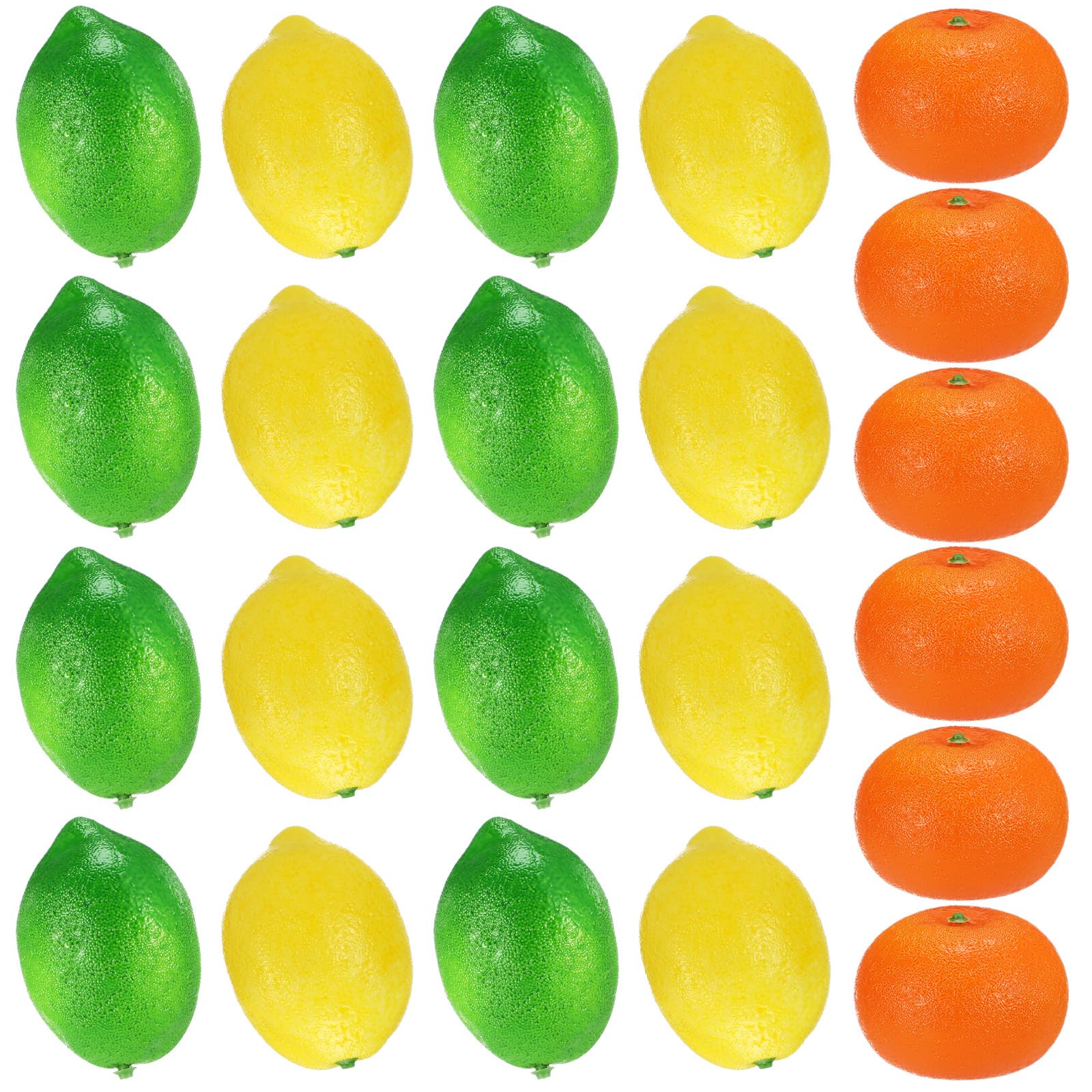 Suncalla 22 Pcs Fake Oranges Artificial Fruits Vivid Green and Yellow Lemon Set Mixed Color Decoration Lifelike for Home Kitchen Cabinet Party Decor