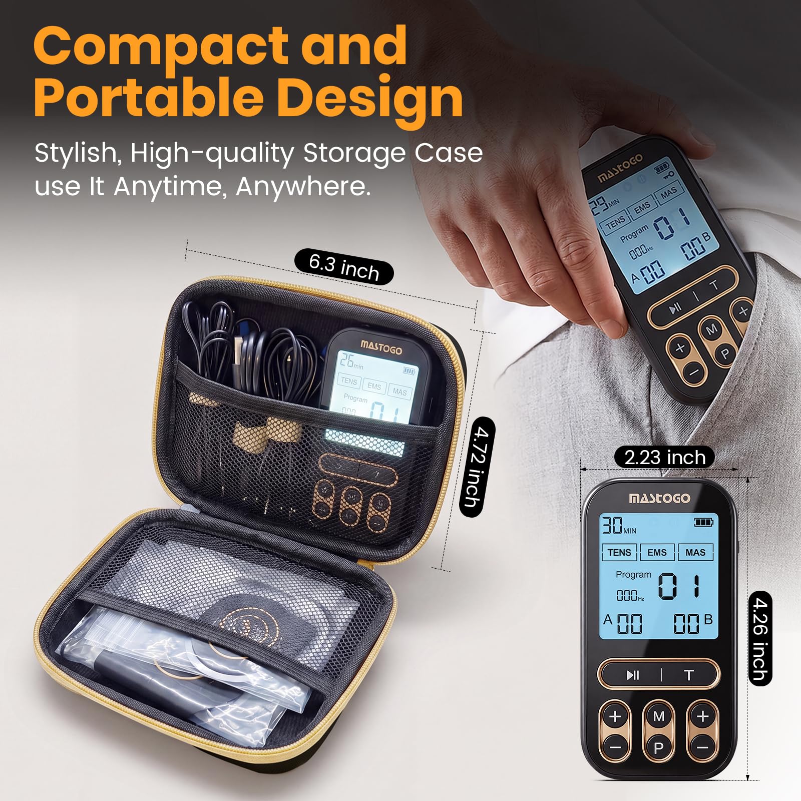 MASTOGO 60 Modes 3 in 1 TENS Unit Muscle Stimulator for Pain Relief — Amazon image 6
