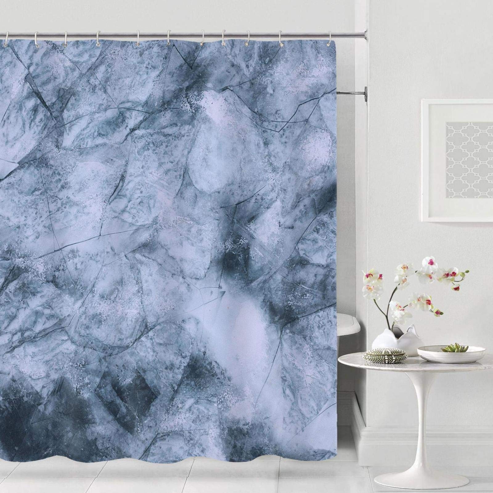 Moderne wasserdichte Duschvorhänge Stoff Polyester Marmorstreifen Druck Duschvorhänge Badezimmer Duschvorhänge 300x200cm/118x78in(WxH)