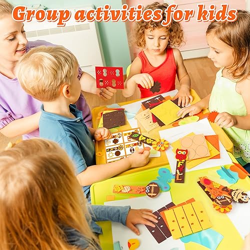 Miniatura 6 de HubirdSall Paquete de 24 marcapáginas de fieltro de otoño, haz tus propios marcadores de Acción de Gracias con fútbol, pavo, calabaza, búho,