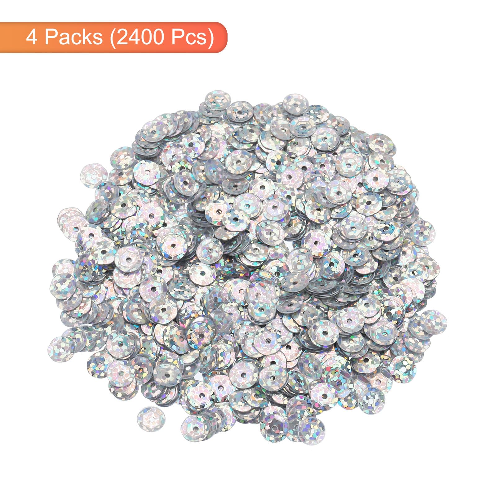 Paillettes Sfuse Argento 4mm - Confezione Da 3000 Pezzi Per Ricamo, Bijoux E Fai Da Te - Blu Scuro - Foto 2