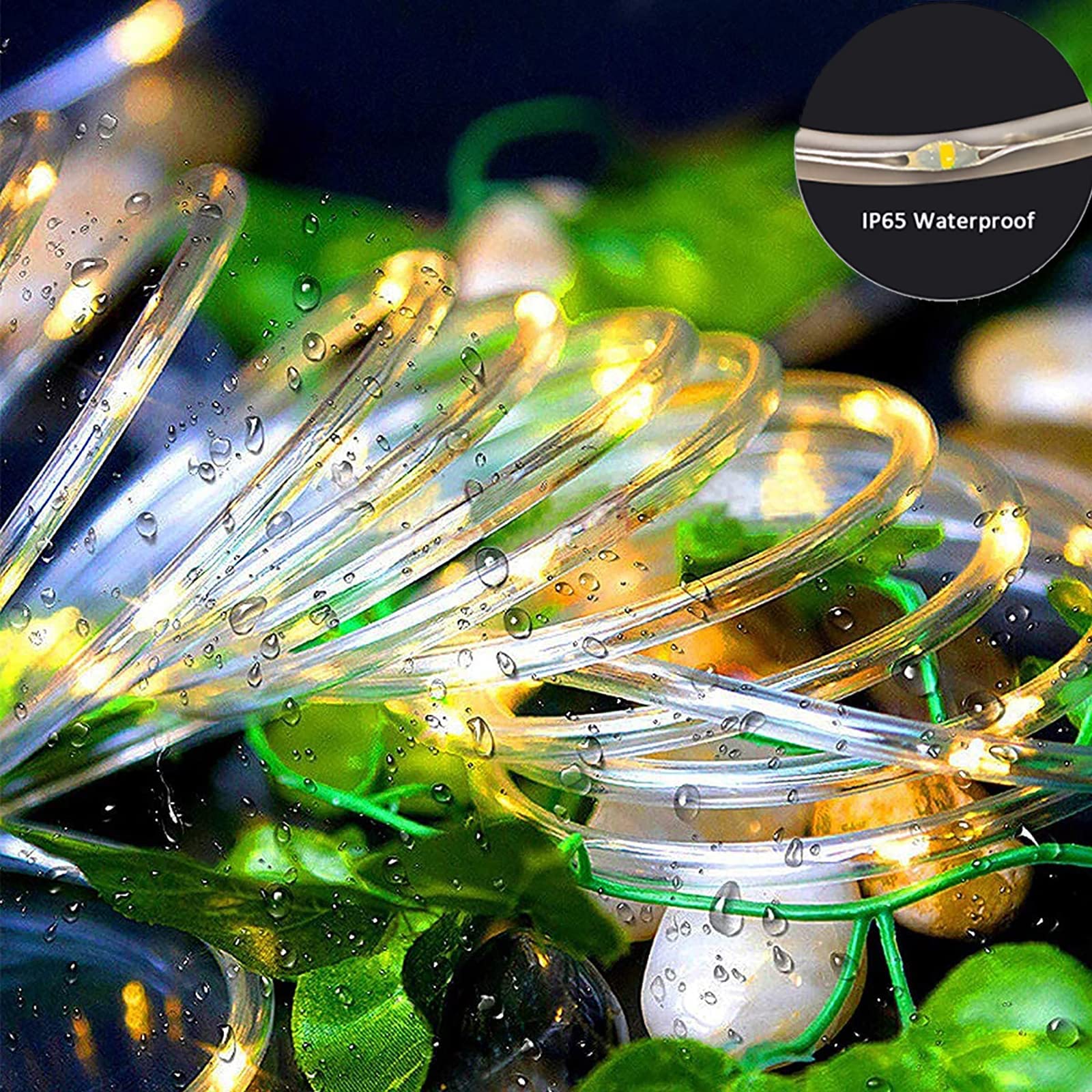 Cadena De Luces Solares Impermeables Para Exteriores, 50 Pies, Tira De Luces Solares Para Exteriores Con Control Remoto Tira De Luces Solares Led