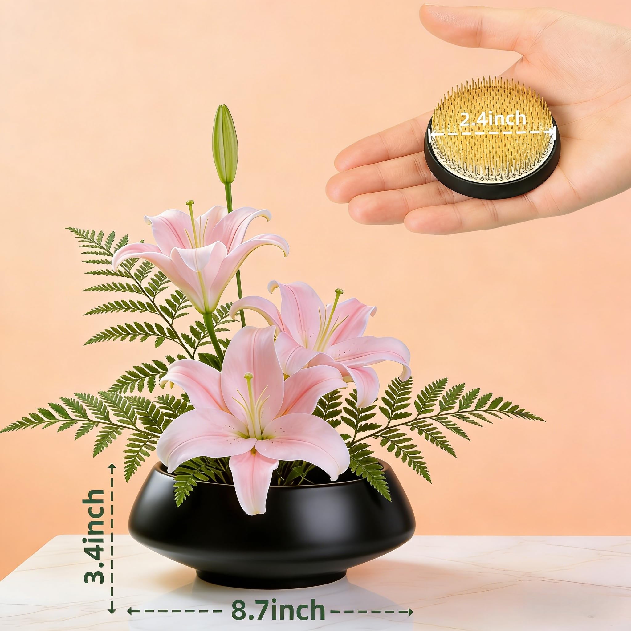 Amazon.com: Eggone 陶瓷花盆插花套組日本花花插花藝術用品手工花碗