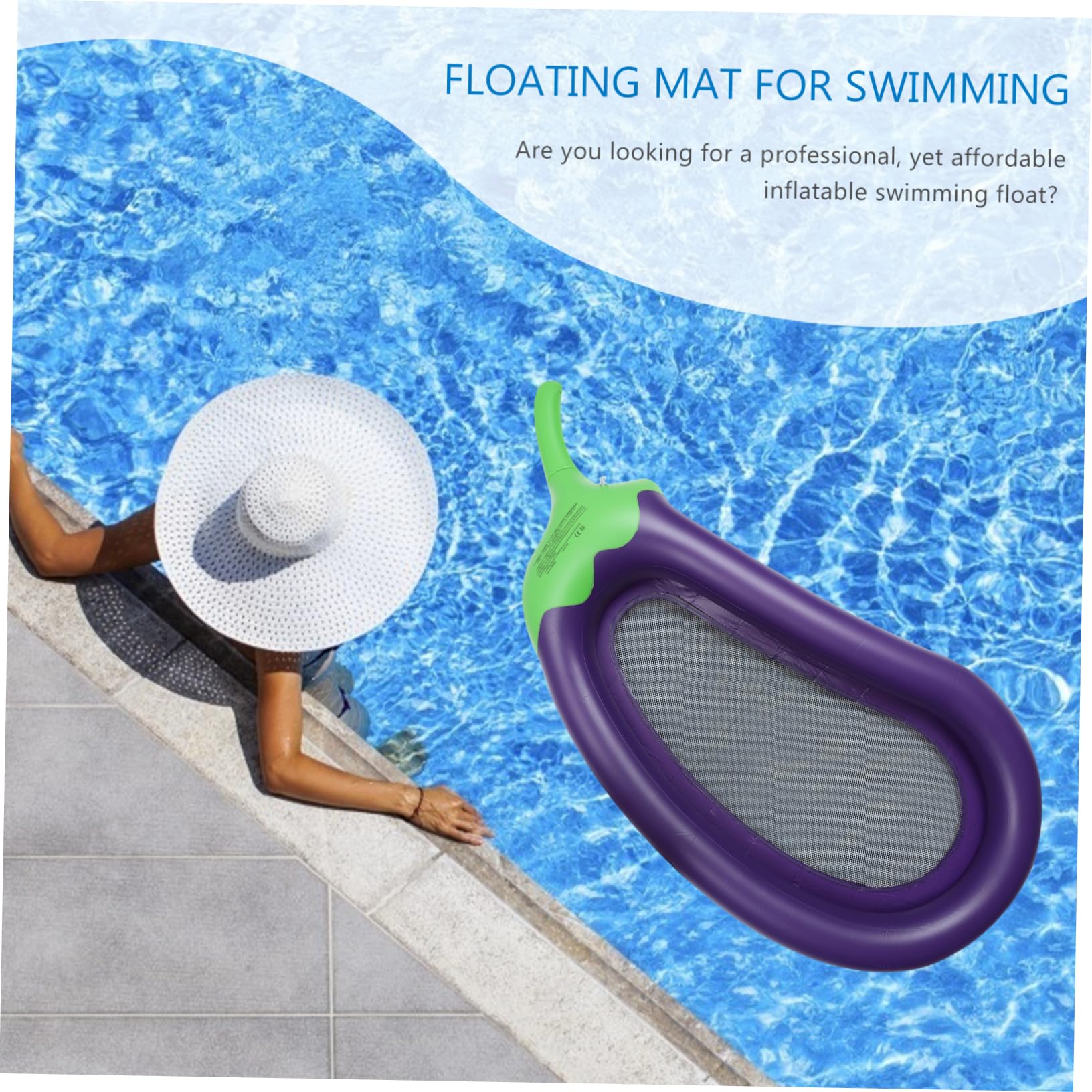 Colchoneta Flotante Inflable de PVC Púrpura para Piscina y Playa Decoracion