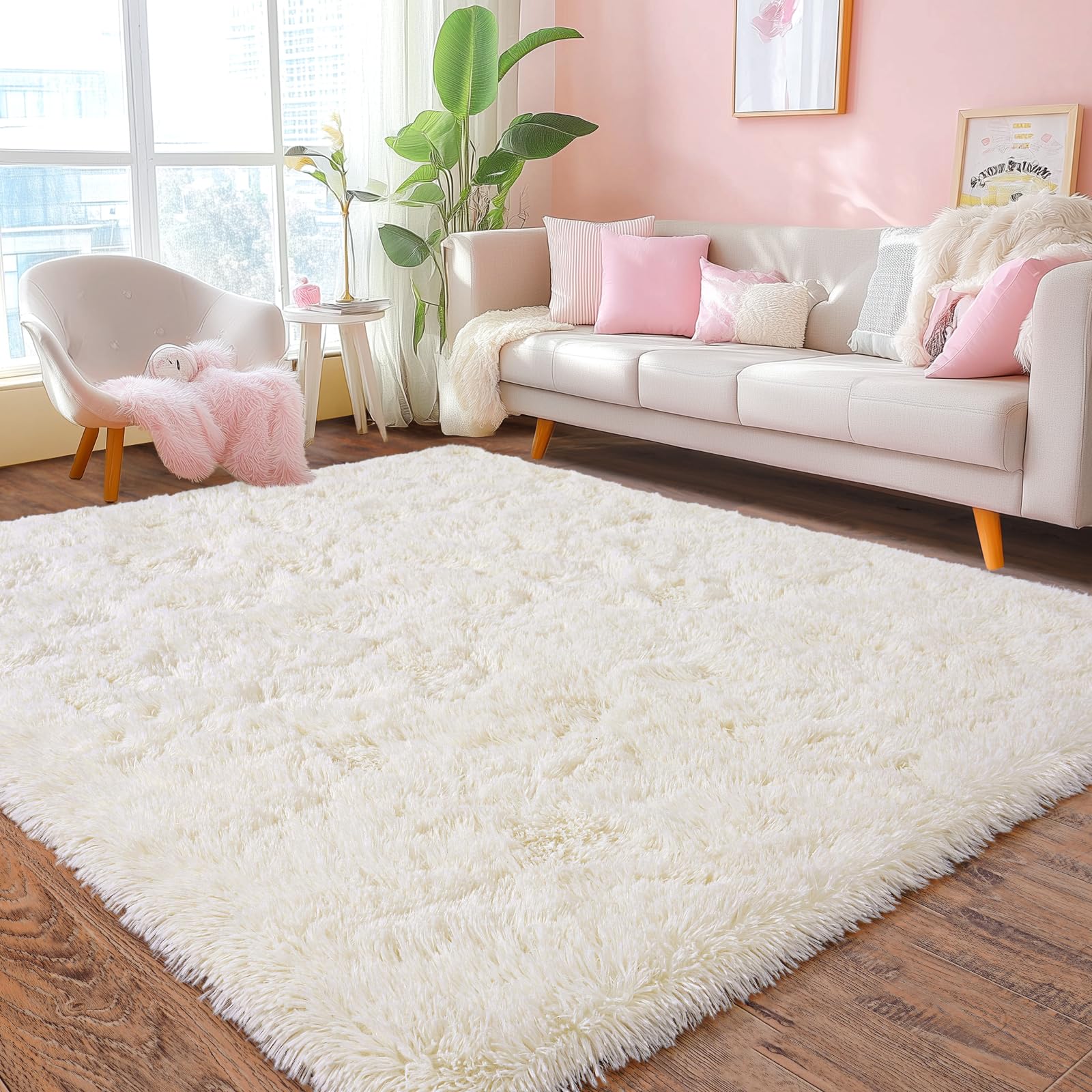 Chicnix Teppich Hochflor Flauschig rutschfest Weich für Wohnzimmer Schlafzimmer Kinderzimmer Teenager Schlafsaal