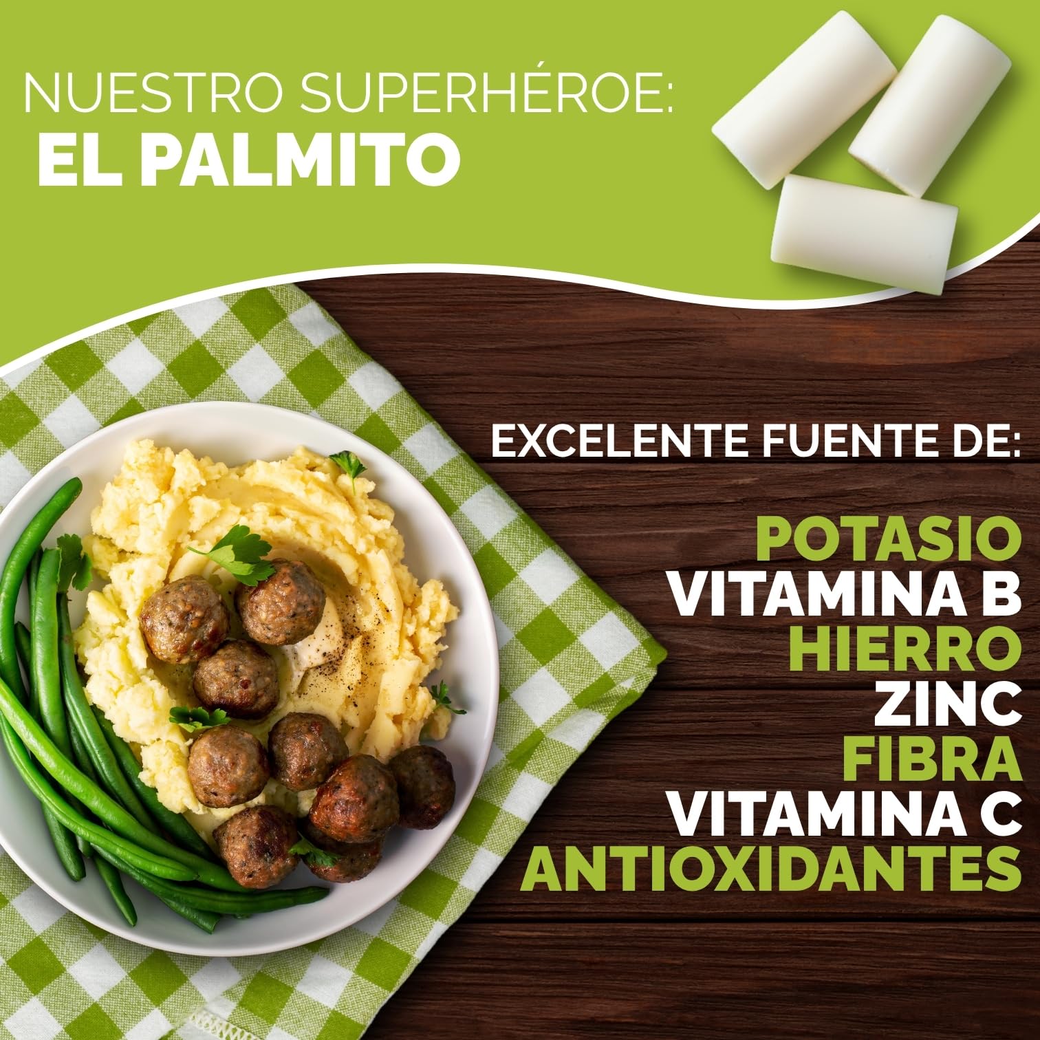 PALMINI Puré - Palmito – Bajo en calorías – Bajo en carbohidratos – Keto - Vegano – Libre de OGM – Libre de Gluten – Sin azúcar – 338g | (Pack de 6 unidades)