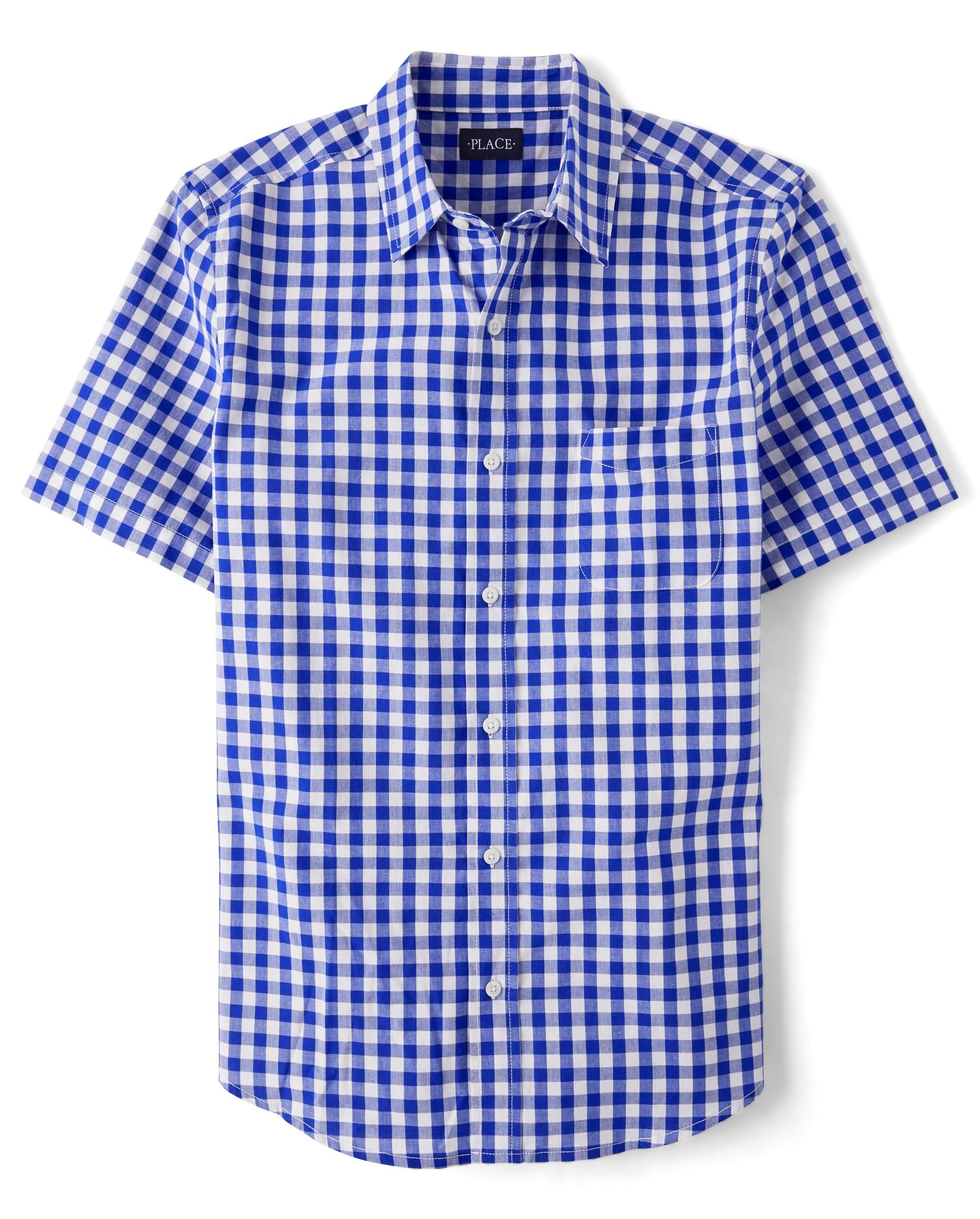 The Children's Place Men's Dad and Son Matching Short Sleeve Button Down Shirt