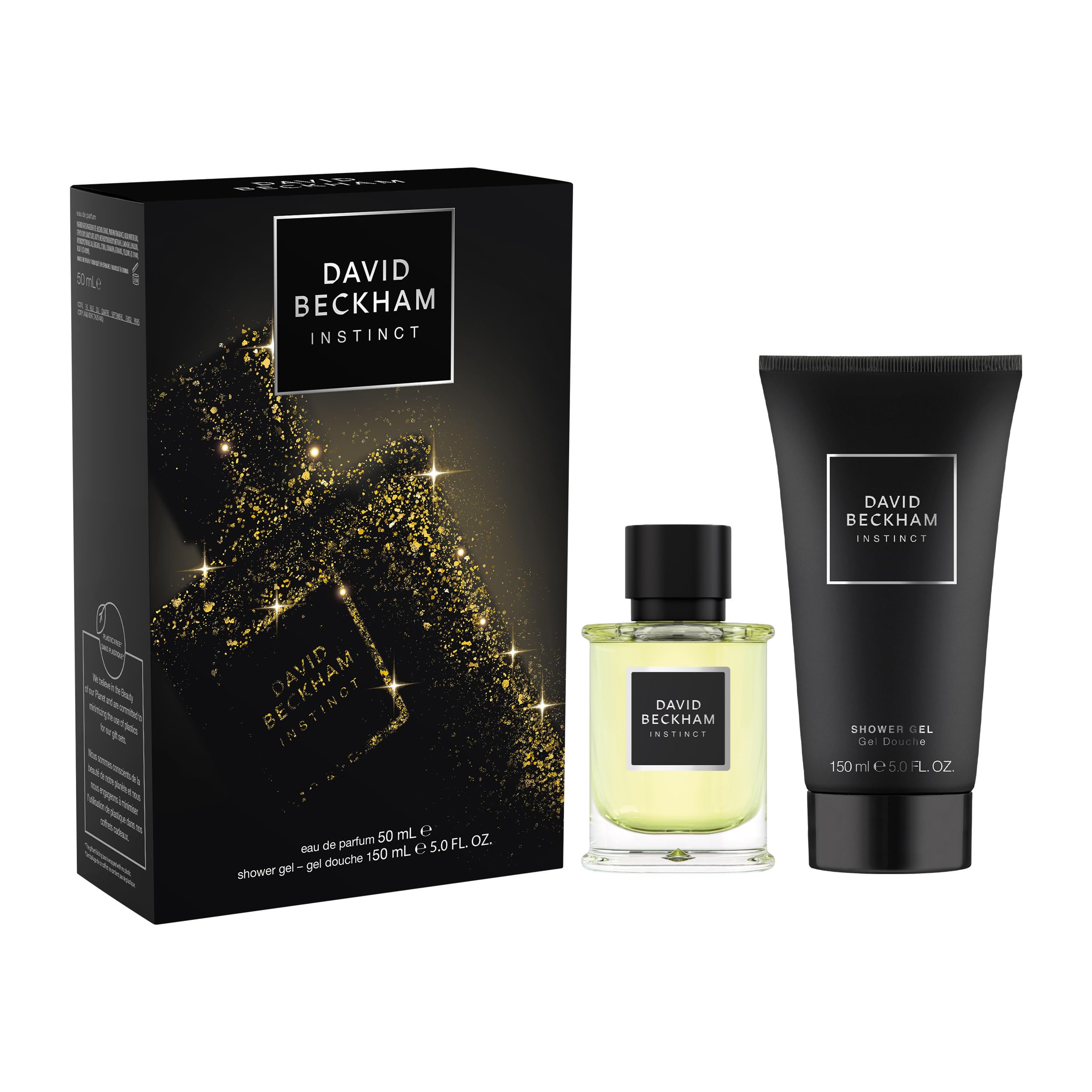 David Beckham Instinct Eau de Parfum- und Duschgel-Geschenkset für Männer, fesselnder Fougère-Zitrusduft, 50 ml + 150 ml