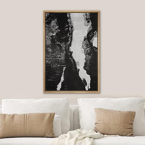 Miniatura 3 de SIGNWIN - Lienzo decorativo para pared, diseño de flores en blanco y negro