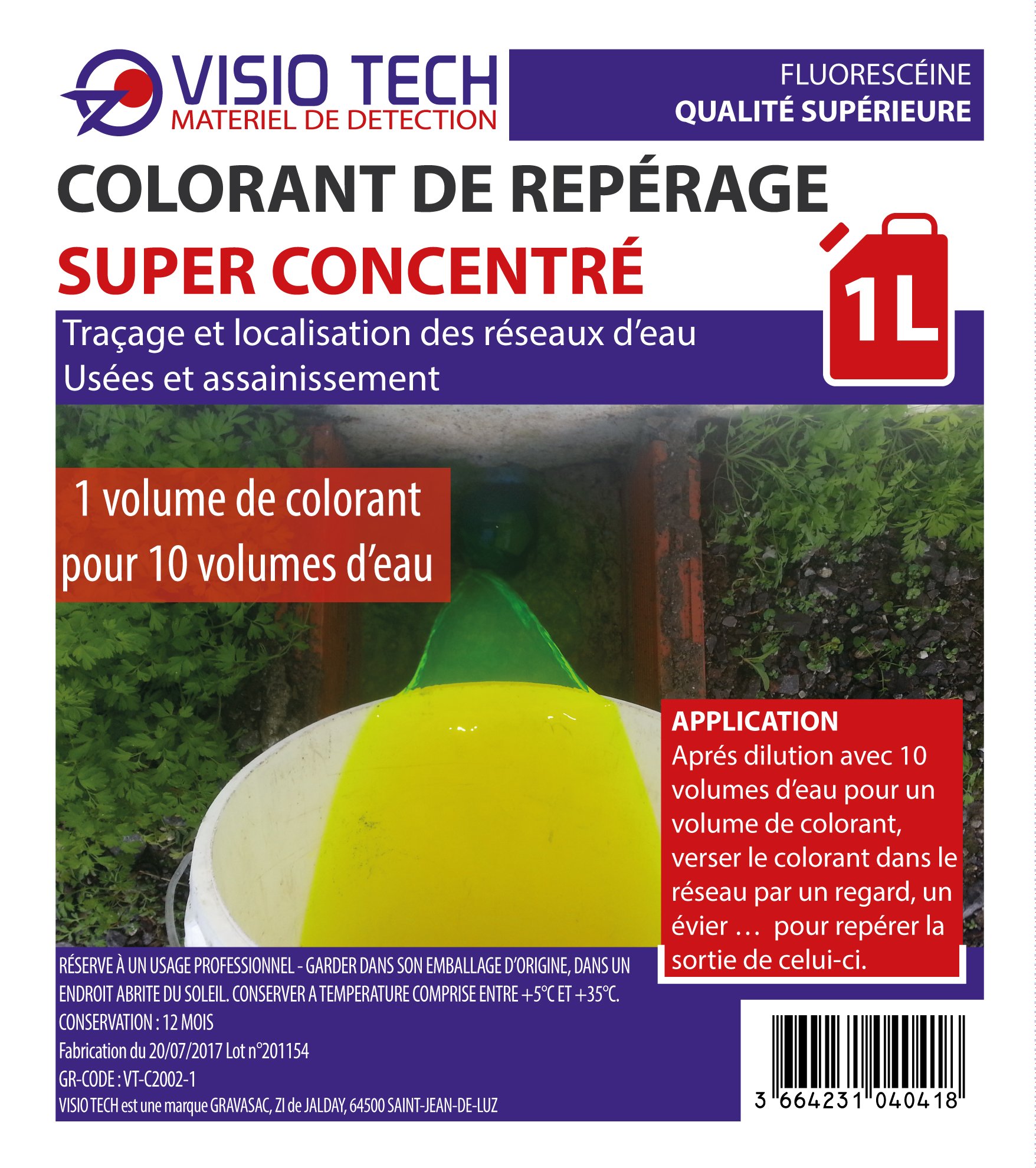 Colorant Fluorescéine Super Concentré - 1L