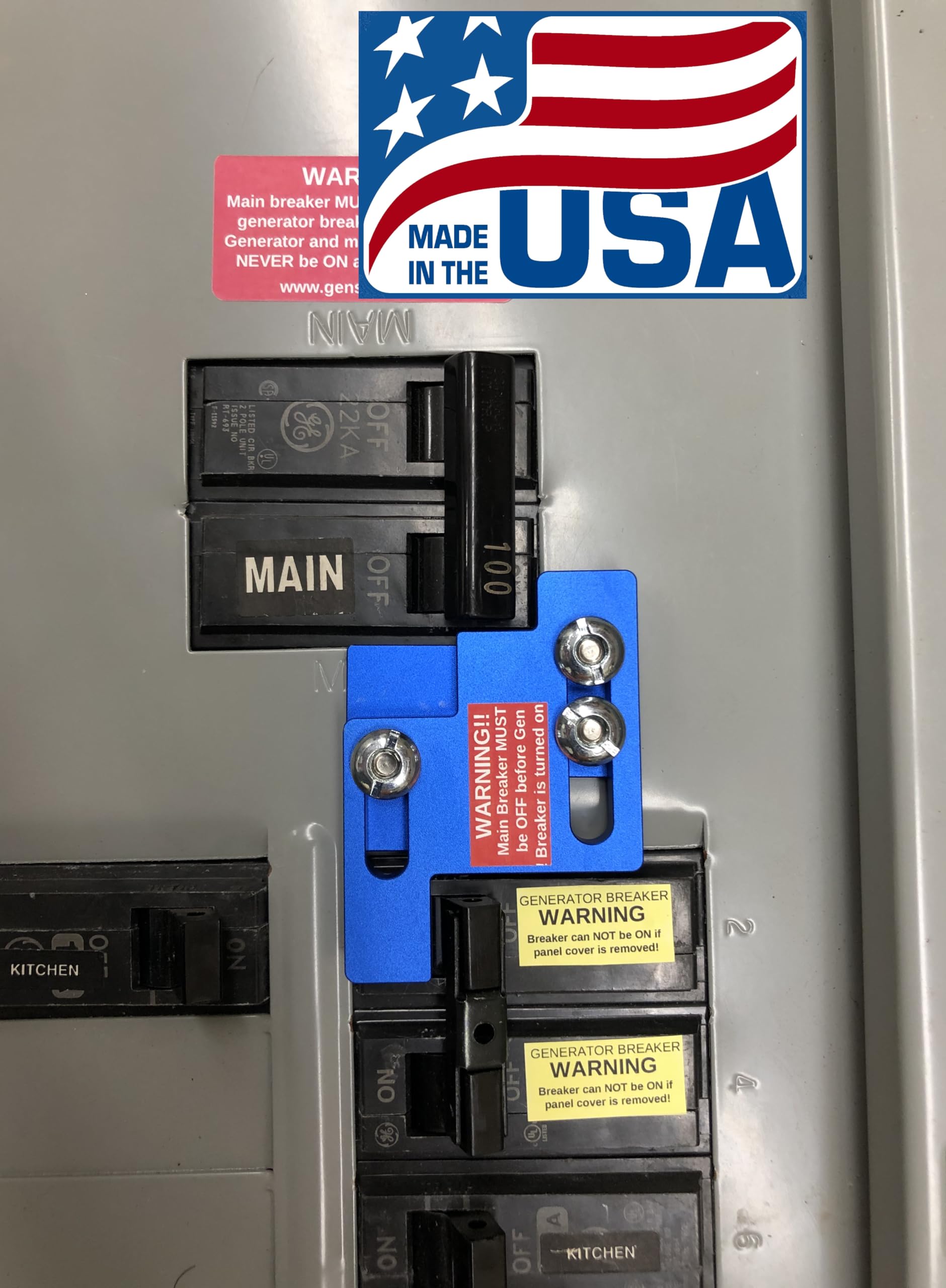 GenSafety Generator Breaker Panel Interlock Kit for GE 100 Amp Panel