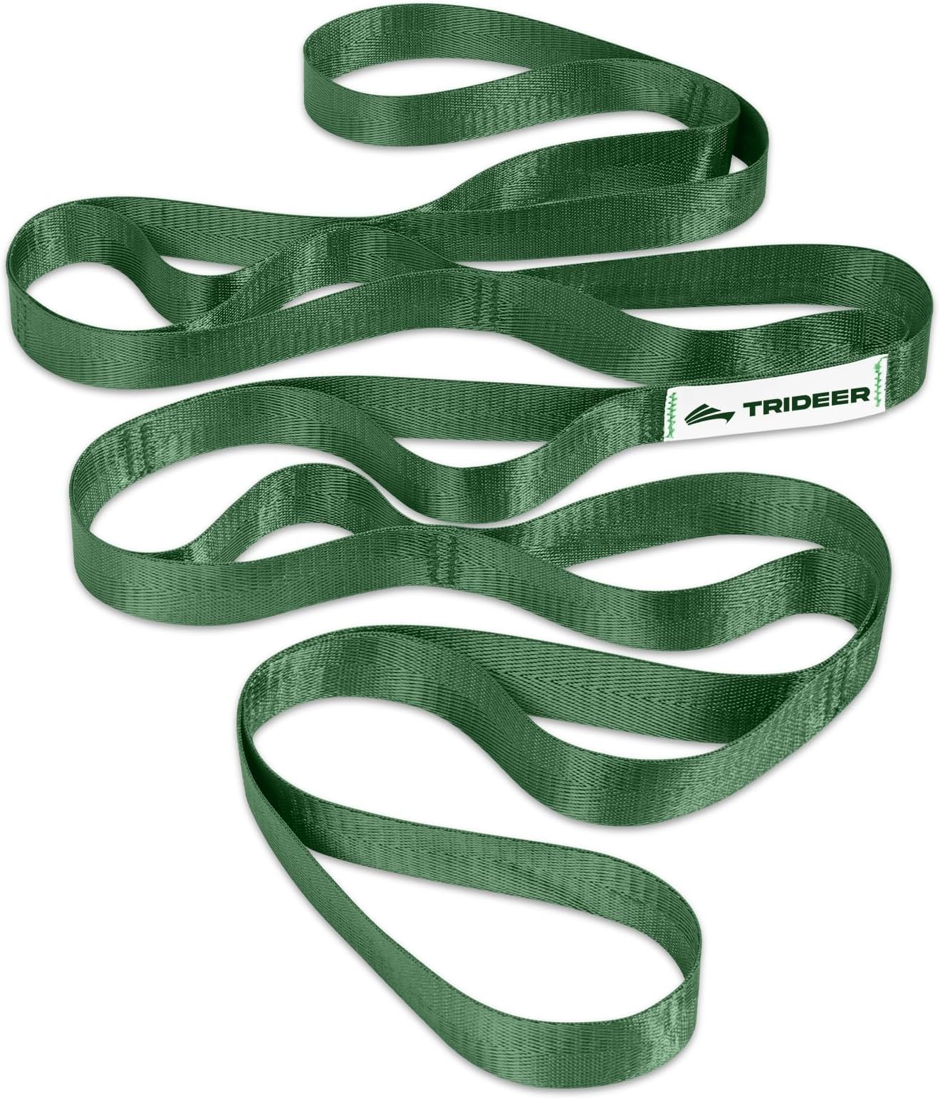 Trideer Non-Elastic Stretching Strap with Loops for Physical Therapy & Rehab, Knee/Hip/Leg ROM Post-Surgery, Yoga Strap for Stretching, Leg Lifter Strap Mobility Aid, Hamstring/Calf/Back