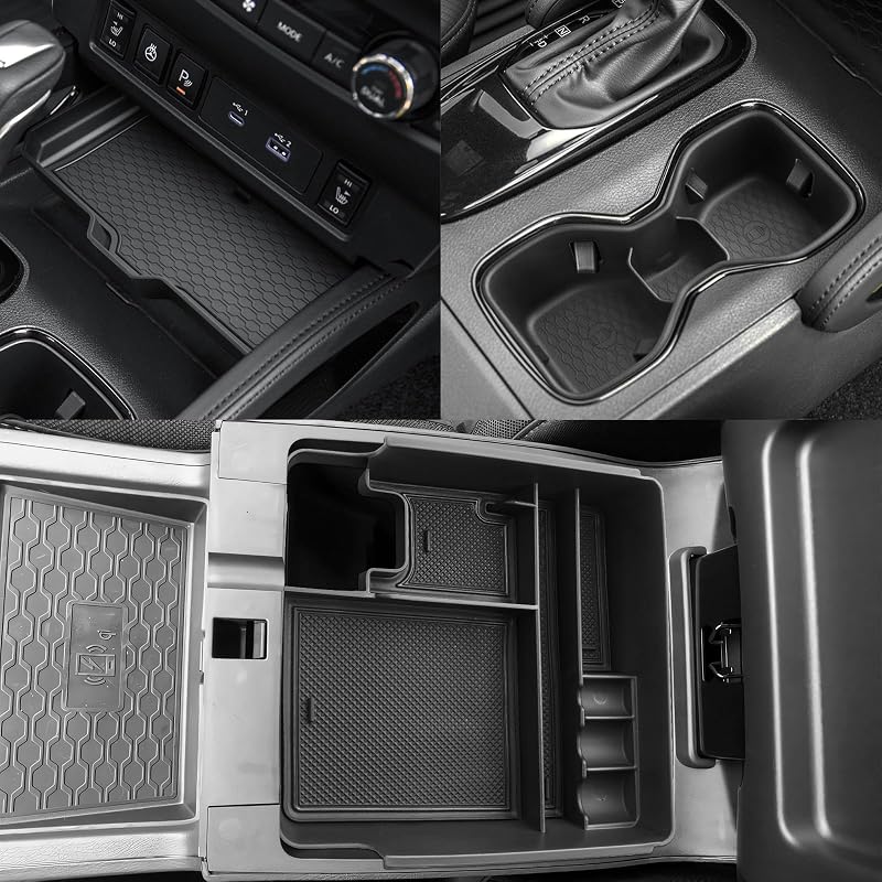 Kit de Organizadores para Console Central CDEFG Compatível com Nissan Frontier 2022 a 2026, Bandeja, Porta-copos e Apoio de Braço, 3 peças