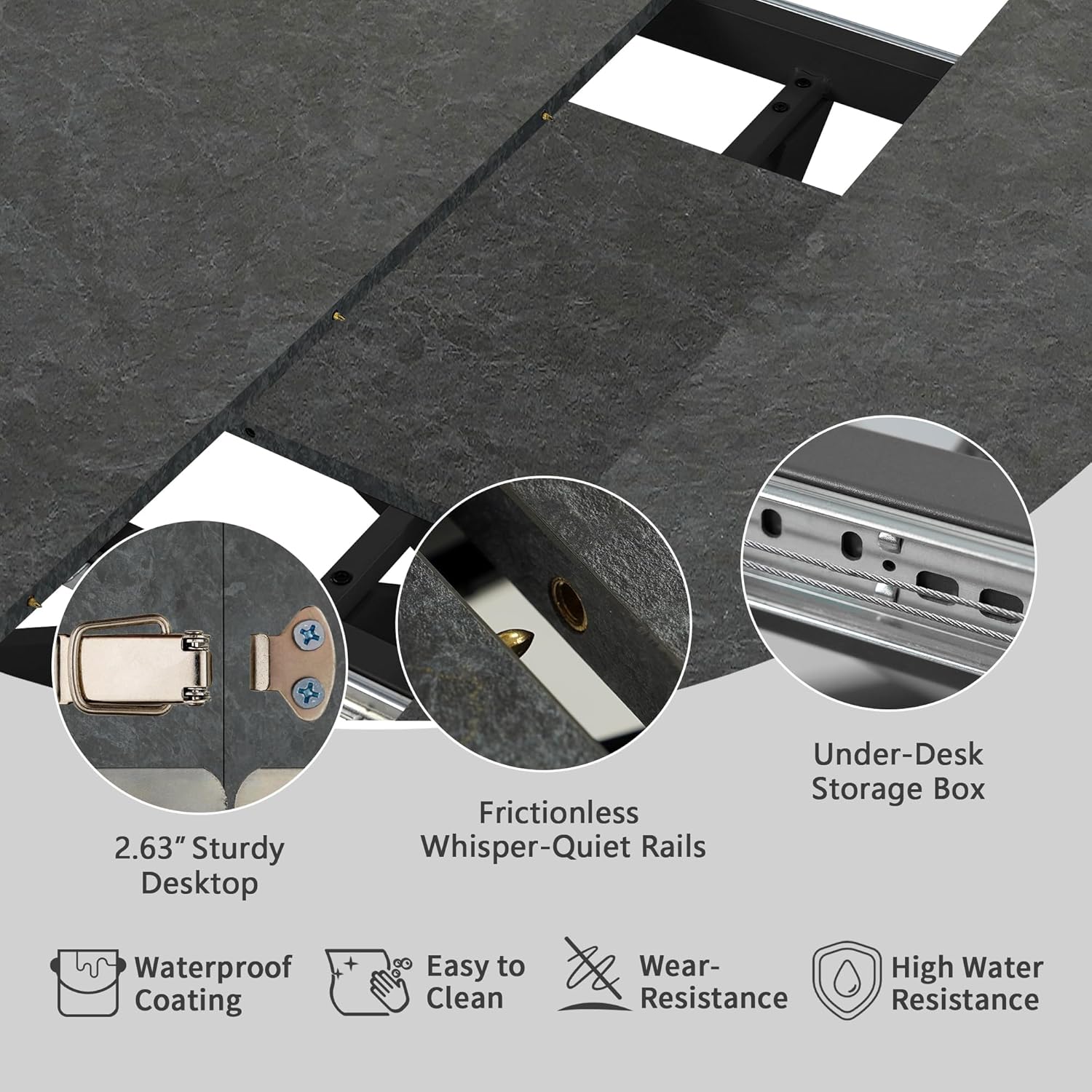 63-78.74 Inches Spaces Svaing Extendable Dining Table with Strong Metal Legs, Kitchen Table for 6-10 People, Outdoor Dining Tables for Kitchen/Restaurant/Outdoor, Black Lava