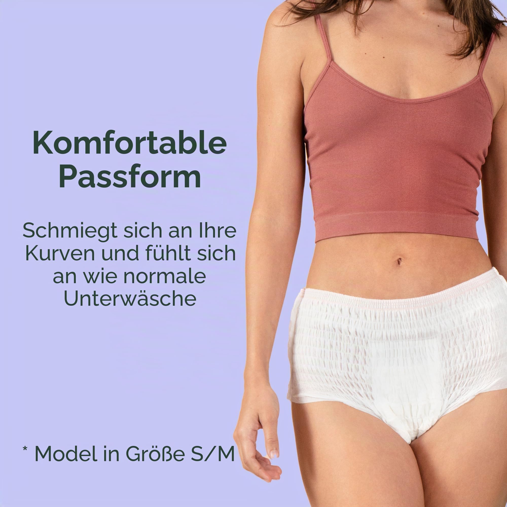 Rael Einweg-Periodenunterschwäsche, Bio-Baumwollüberzug, Binden Damen, extra saugfähig für starke Tage, für Nacht und Wochenbett, duftstofffrei, chlorfrei, vegan & tierversuchsfrei (S-M, 12 Stück)