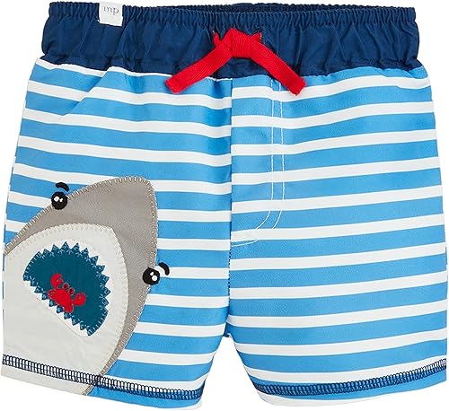 Mud Pie Bañador estándar con apliques de tiburón para niño, Tiburón