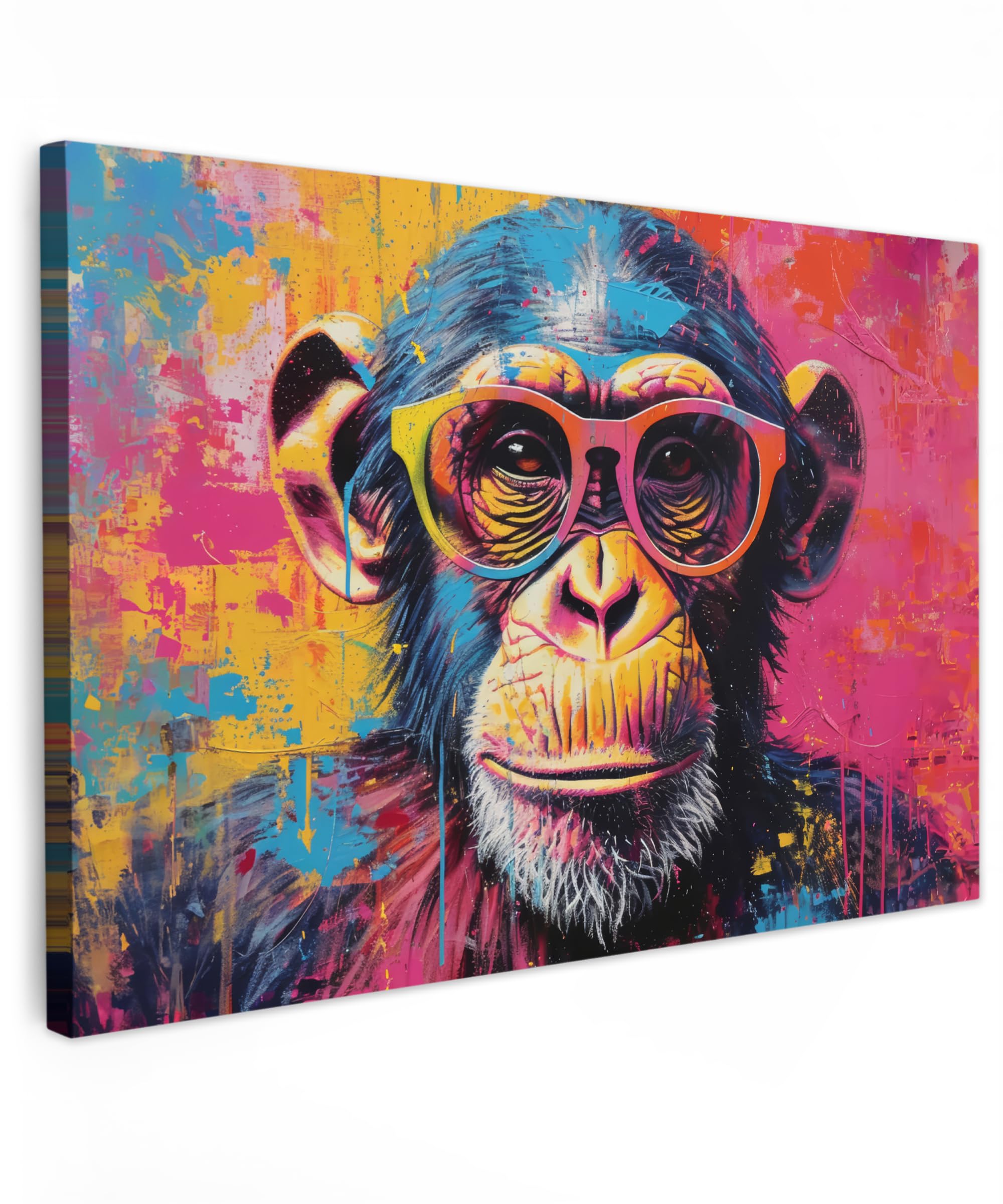 MuchoWow© Canvas Schilderij 120x80 cm Kamer Muur Schilderijen Decoratie Woonkamer Slaapkamer Room Decor Wall Decoration Art Painting Graffiti - Trein - Street art - Neon - Urban