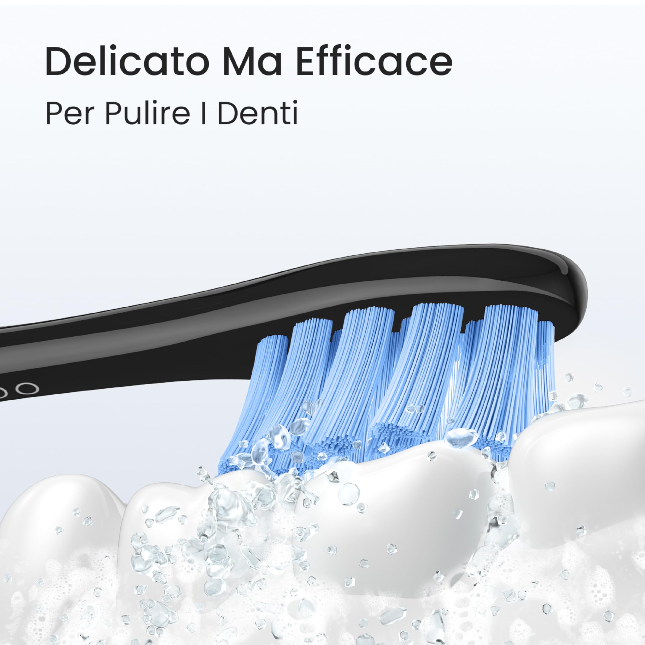 Oclean spazzolino elettrico sonico Flow Gift Set, Ricarica ogni 180 giorni, 5 Modalità, Impermeabile IPX7, Timer da 2 minuti, 6 Testine DuPont™, Custodia da viaggio, Blu