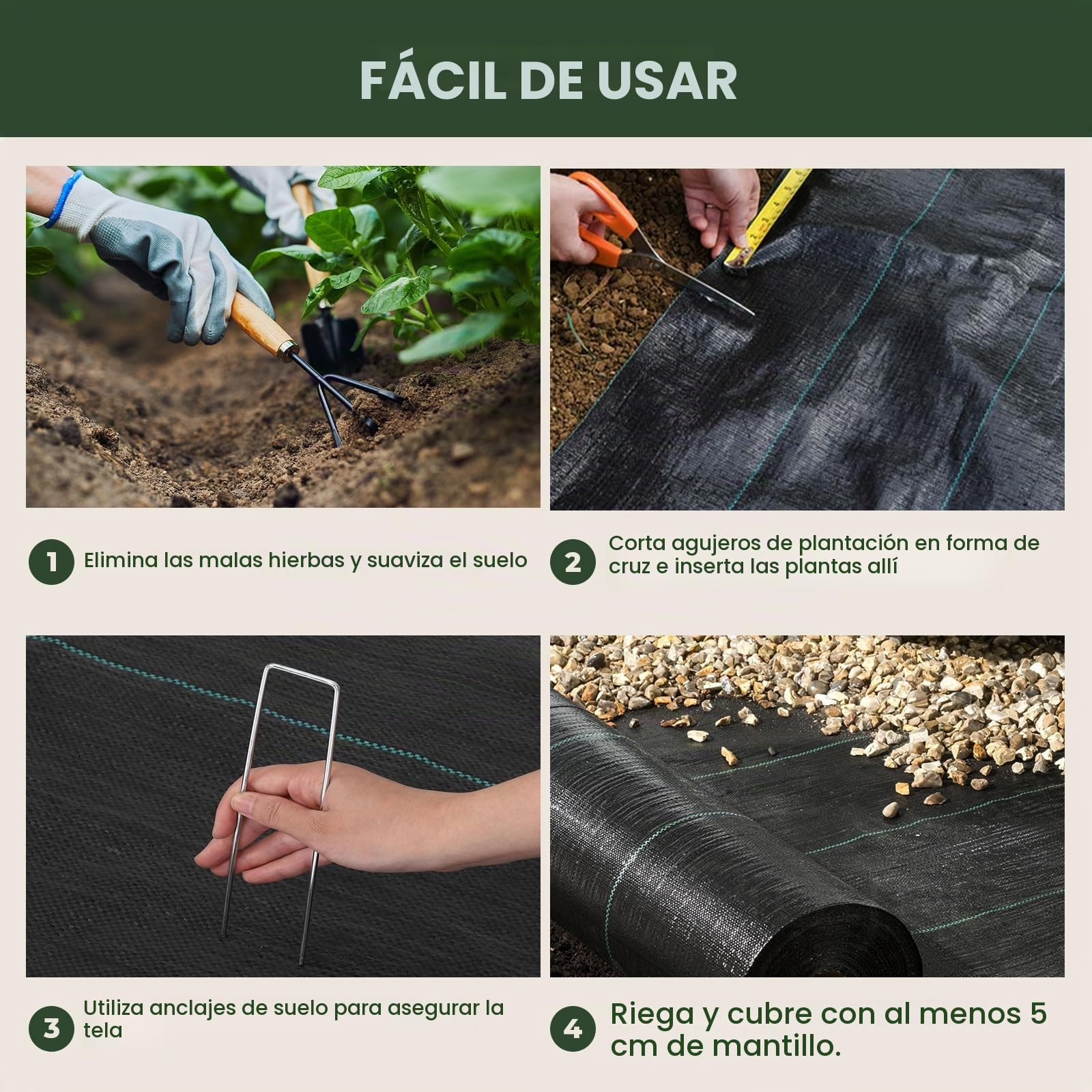 3 x 25 m Malla Antihierbas, Malla contra Malas Hierbas, 90 g/m² Geotextil, Protección césped Artificial, Lona antimalezas jardín, Anti-UV, Negro
