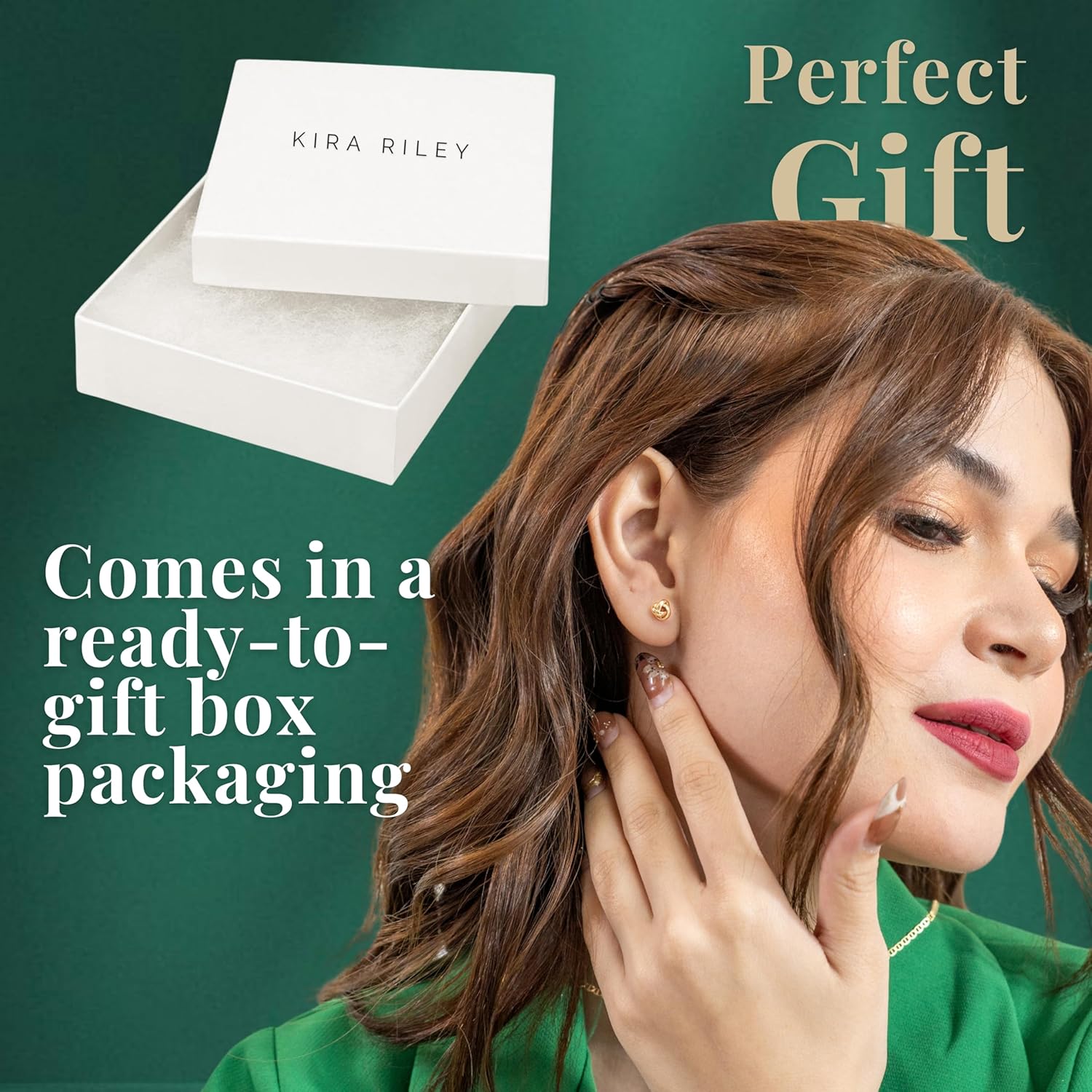 14k Solid Gold Knot Stud Earrings for Women - 14 Carat Small Ball Knots Studs - Nickel Free Earring - Pushback - Hypoallergenic - Elegant Jewelry Gifts for Her, Bridal, Anniversary, Your Wife