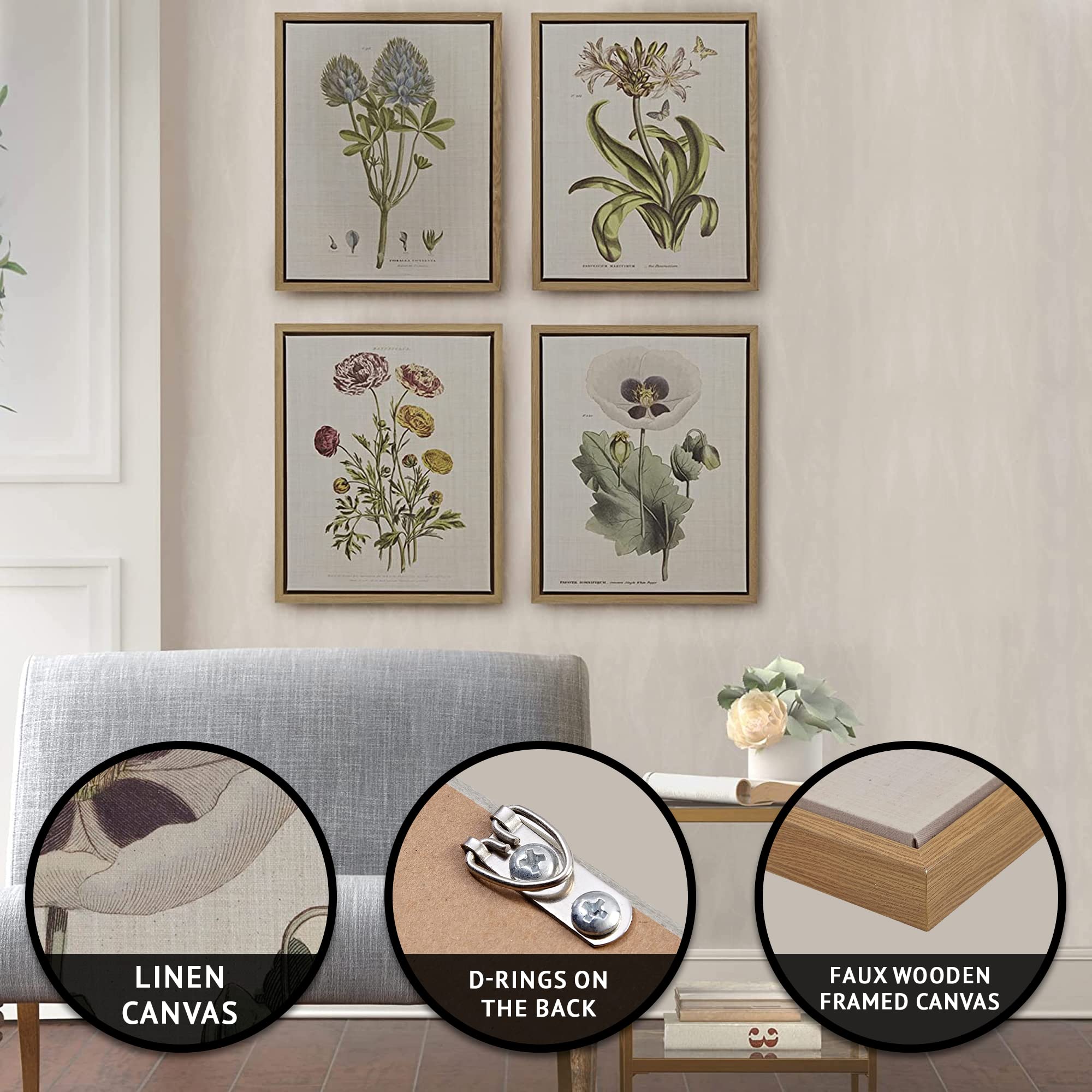 Amazon.co.jp: Madison Park ハーバル植物学ウォールアート リビング