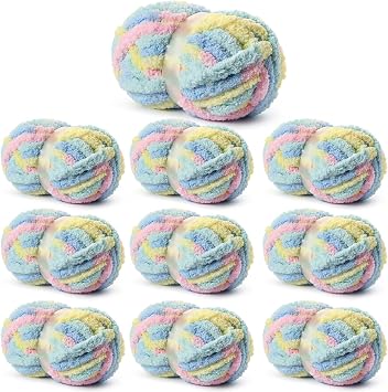 Chunky Jumbo Chenille Yarn Candyfloss 10 Pack