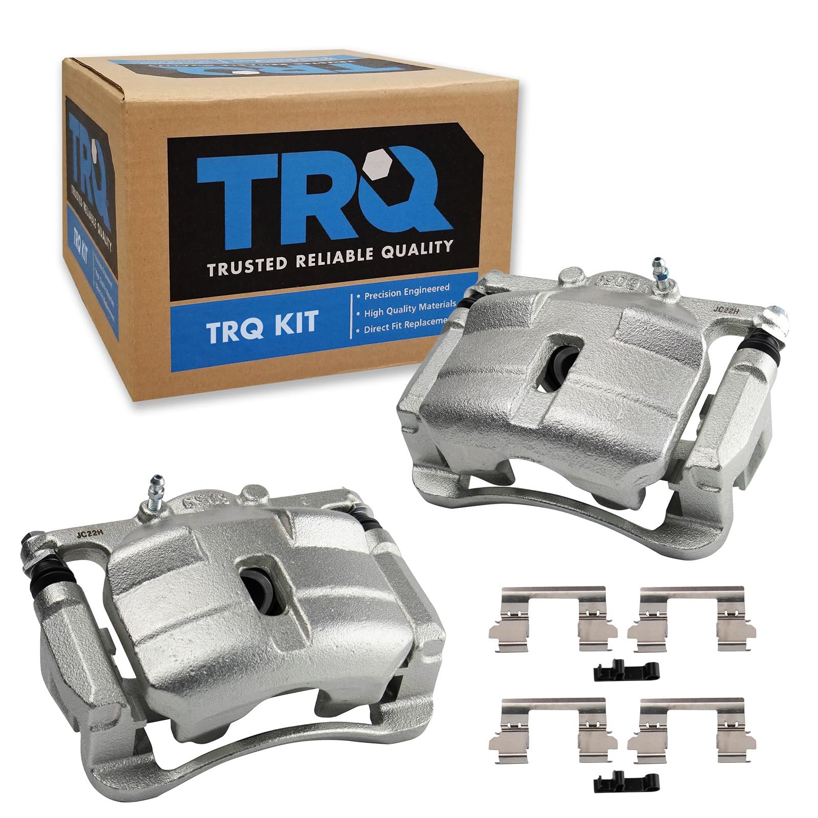 TRQ Front Driver and Passenger Side Brake Caliper Set Caliper Brackets