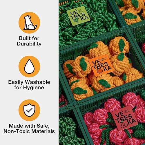 Miniatura 6 de VETRESKA Juguetes de cuerda de Navidad para perros, juguete duradero de tira y afloja con agarre ergonómico, juguete de cuerda resistente para