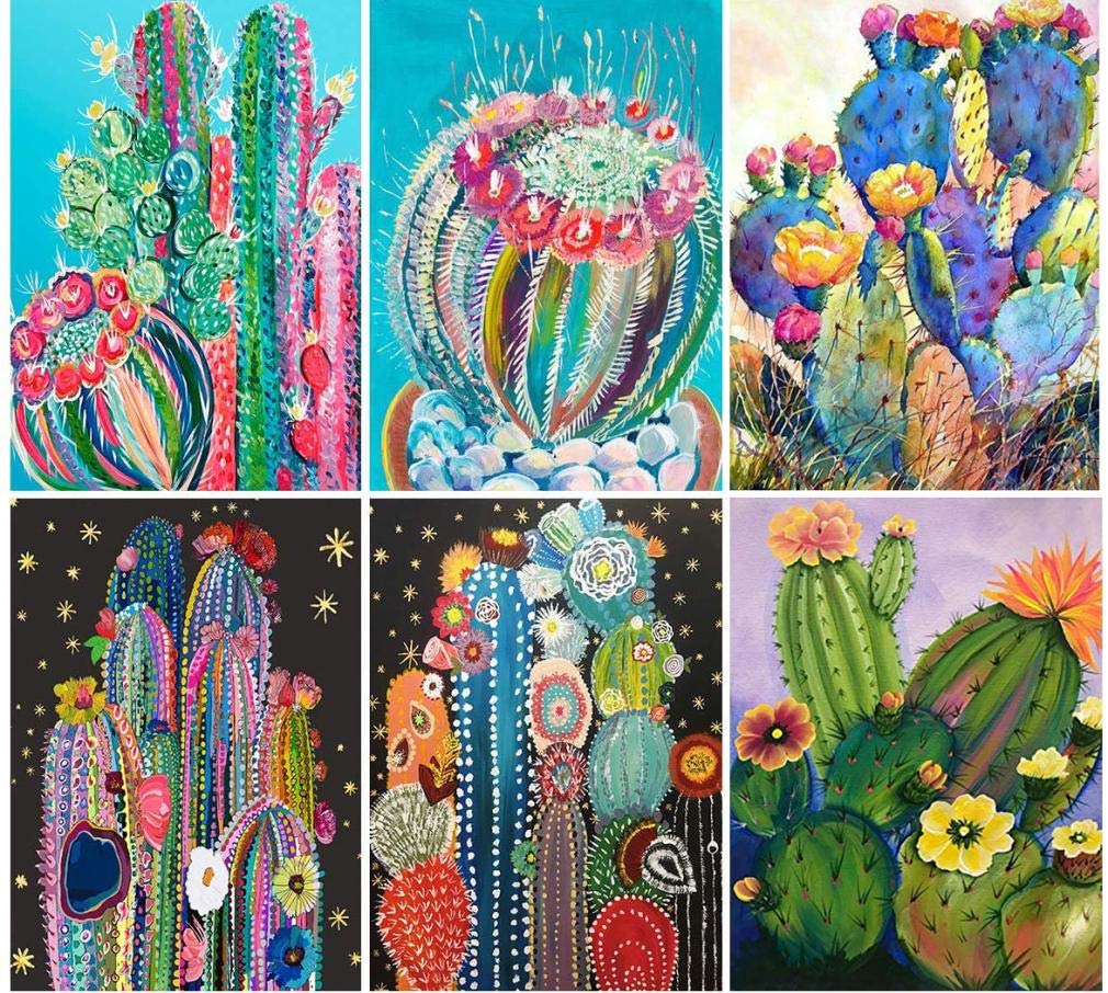 Buy 6 Sets Diamond Painting by Numbers Kits Cactus for Adult Kids 5D