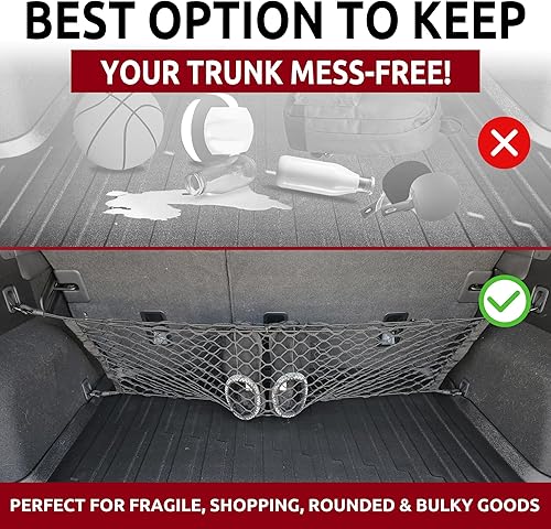 Miniatura 4 de Red de carga elástica para maletero de asiento trasero estilo sobre para Subaru Outback 2020-2025  Organizadores y almacenamiento de maletero de