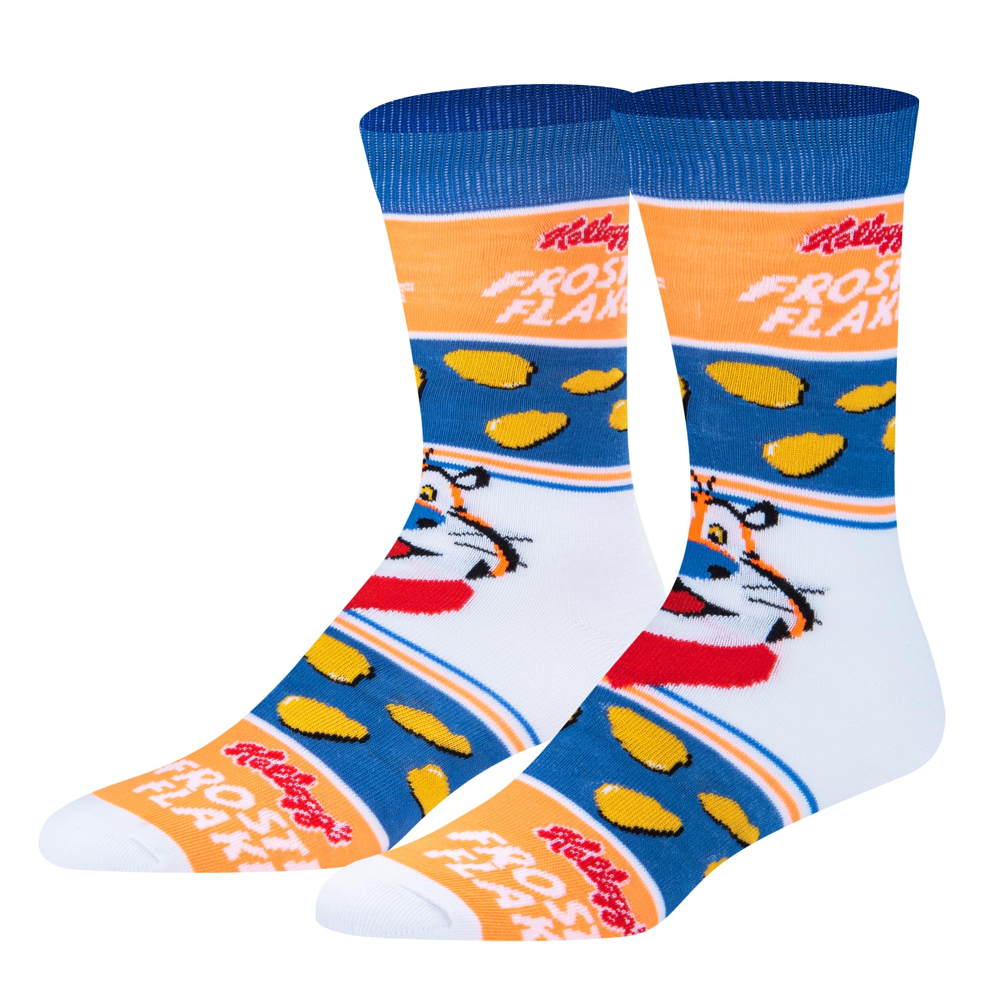 Crazy Socks, Funny Socks Breakfast Cereal, Men's Crew 8-12, Novelty Silly Fun