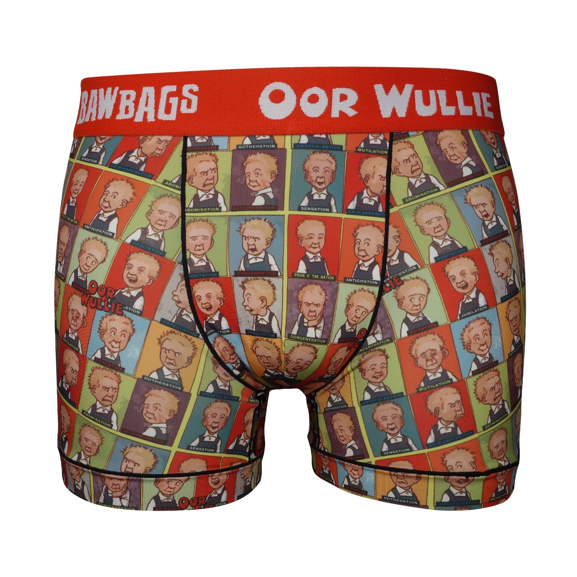 Bawbags Oor Wullie Feelin's Technical Boxers XXL - Mens Boxers - Moisture Wicking Breathable Fabric - Rude Funny Underwear for Men - Comfortable Sports Performance Novelty Mens Underpants Gift Idea