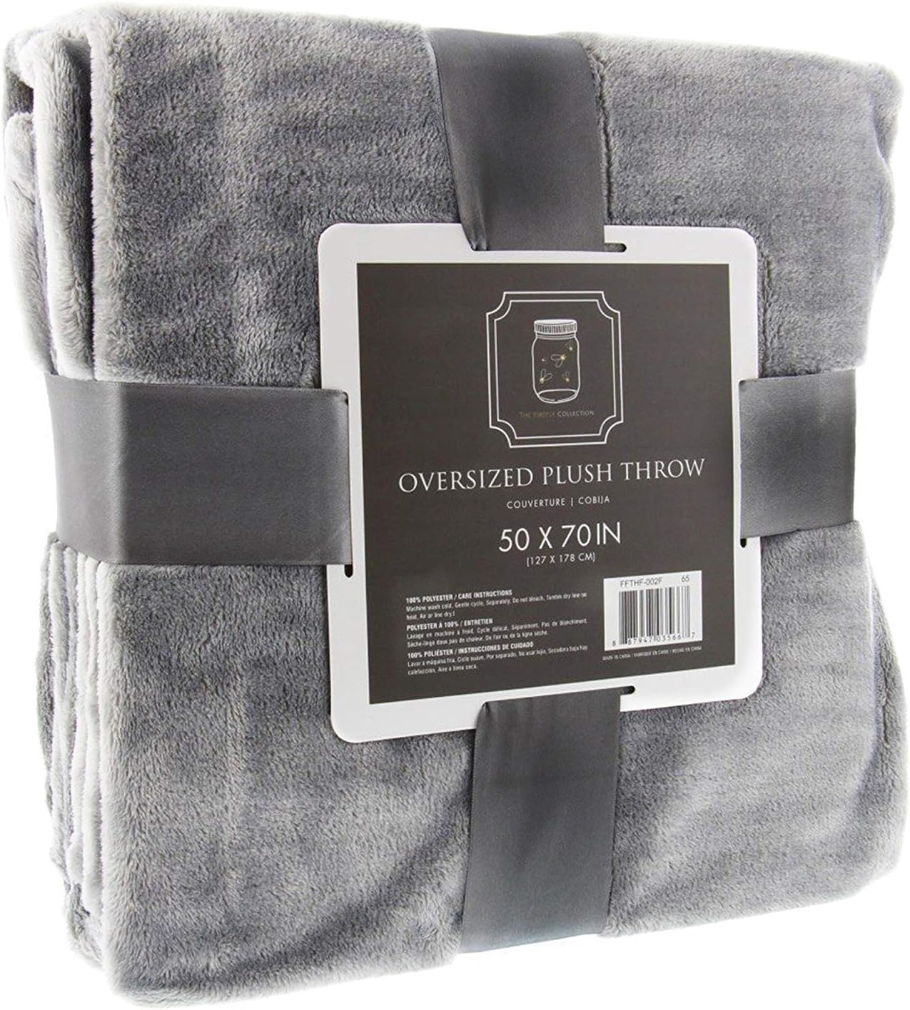 Ultra Plush Throw Blanket, 50 x 70 Inches, Granite Grey – Use as Your Couch Throw Blanket or Comfy Chair Blanket Throw – A Perfect Fluffy Blanket for Home and Travel