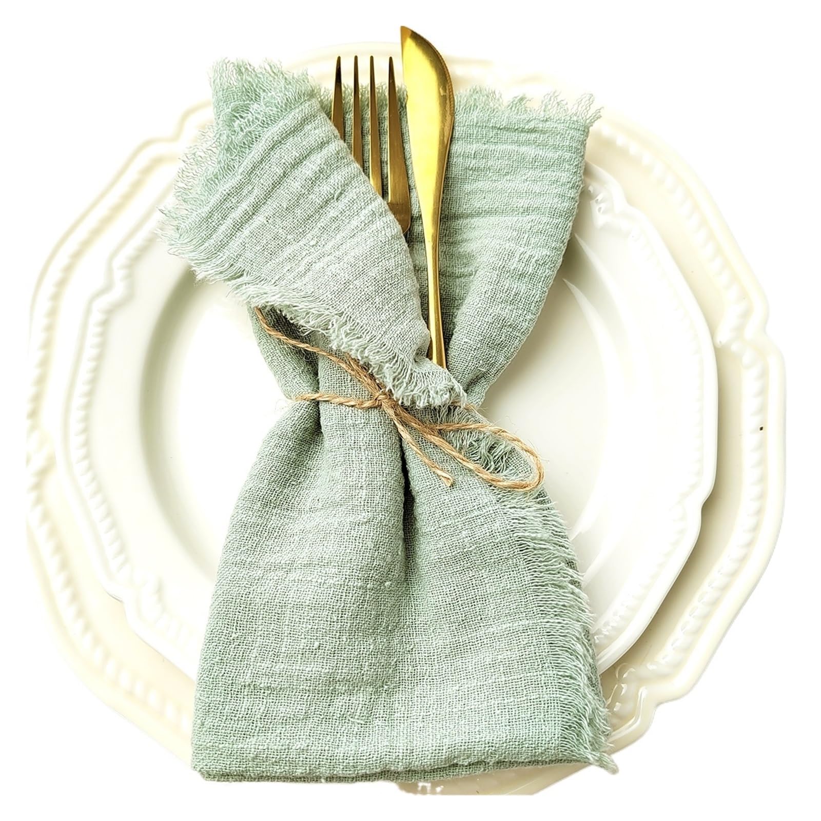 Cotton Gauze Napkins Retro Rustic 32x32cm 6PCS for table