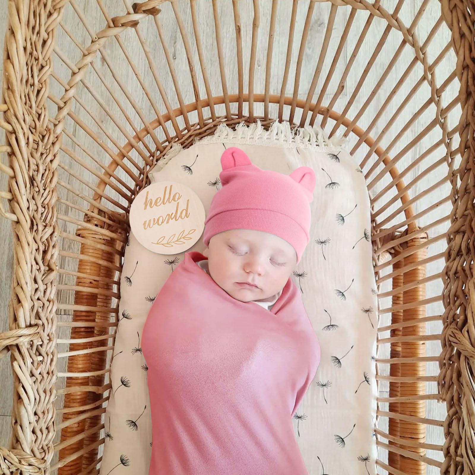 DRESHOW Newborn Baby Blanket Soft Swaddle Blankets for Infant Swaddling Receiving Warm Wraps with Bear Ear Hat Headband with Gloves - Image 2