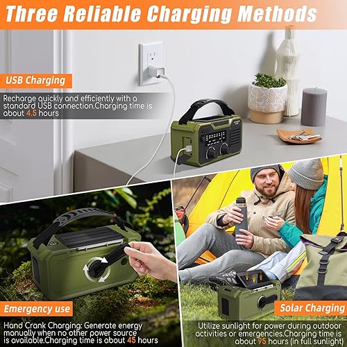 Miniatura 3 de Radio de manivela de emergencia (verde)